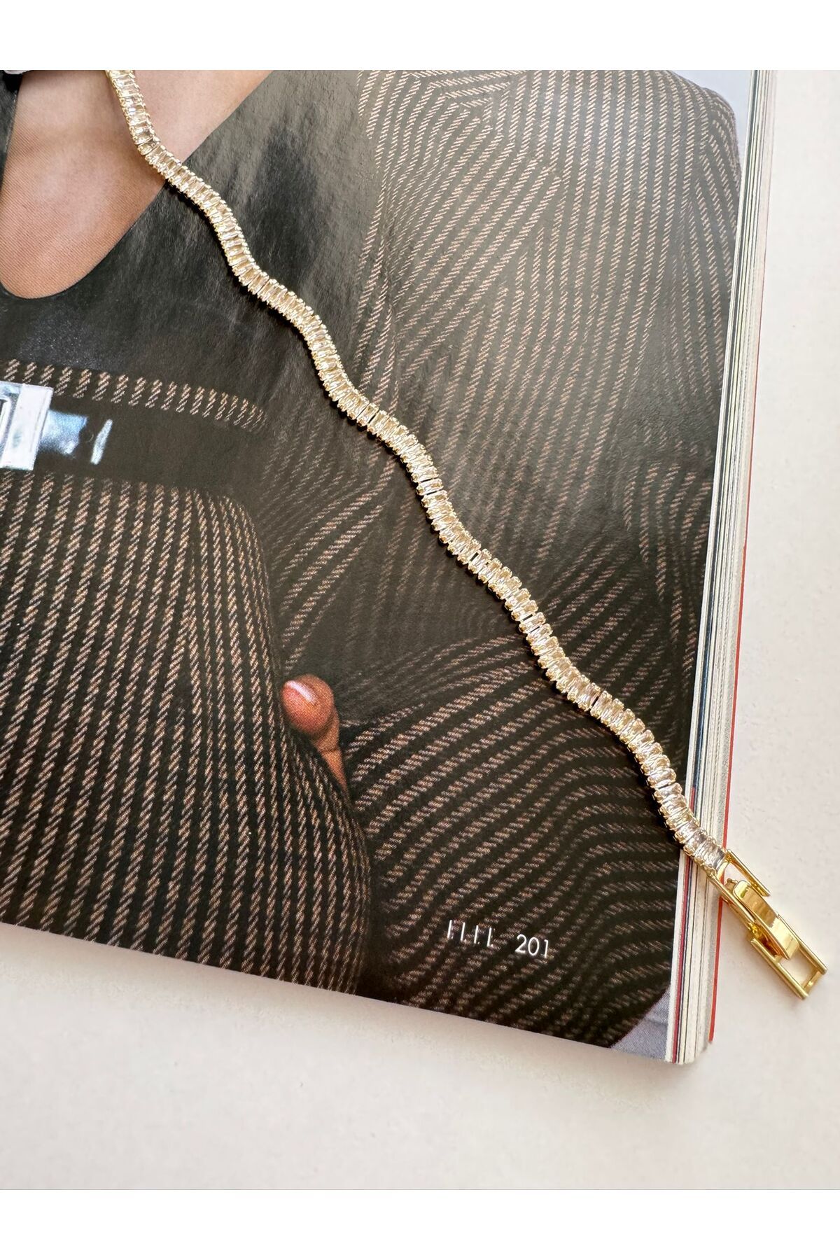 MODA 14K Vip Seri Taşlı Zigzag Su Yolu Bileklik 19cm