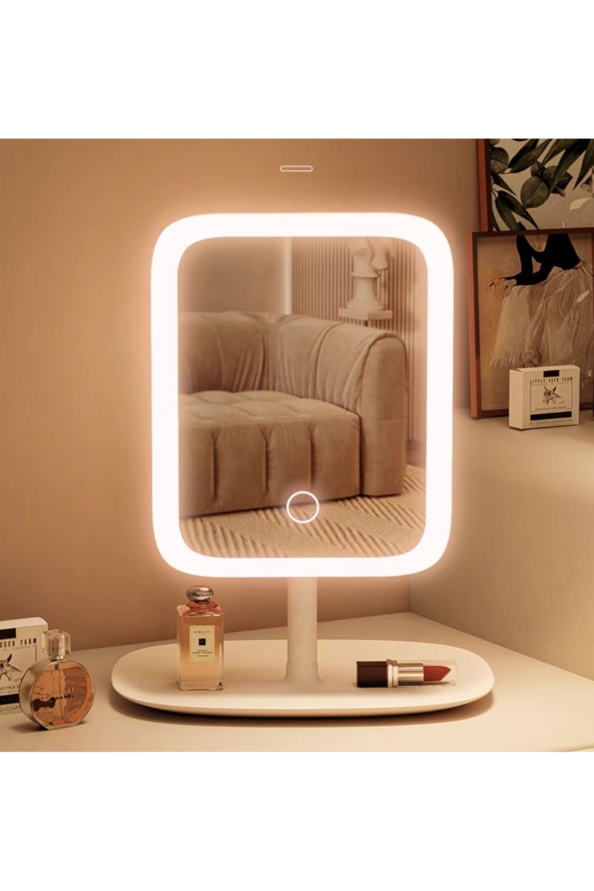 ALPJOY Dokunmatik Led Işıklı Usb Şarjlı Led Ayna Makyaj Aynası