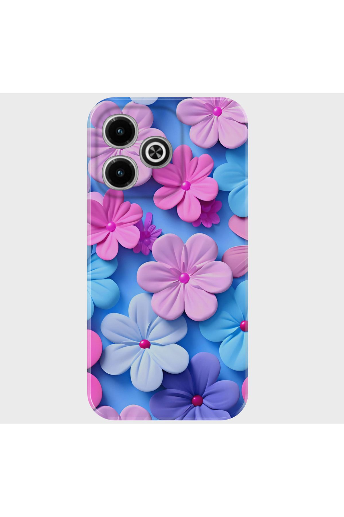 Activist INFINIX Hot 40i Kılıf Baskılı Silikon ve Telefon Tutucu - purpleflowers