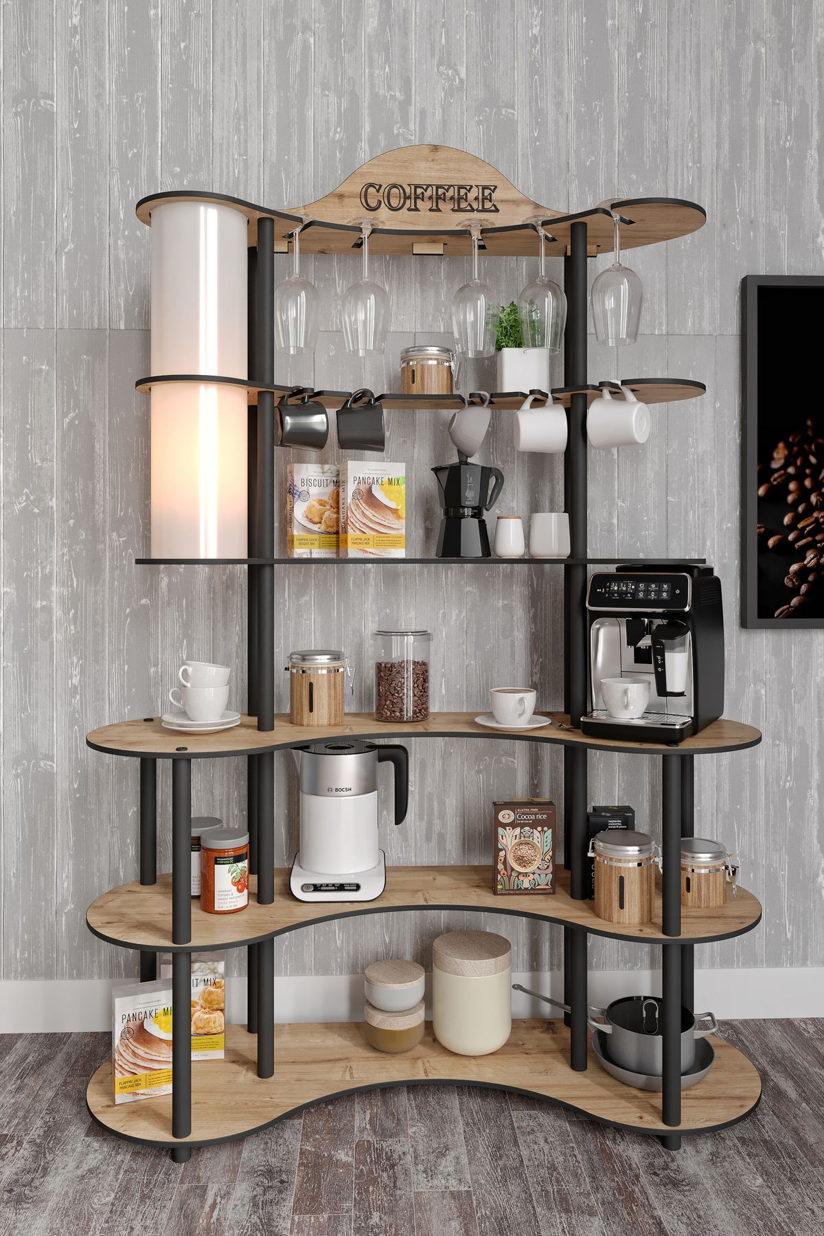 RC HOME Geniş Raflı Kahve Standı