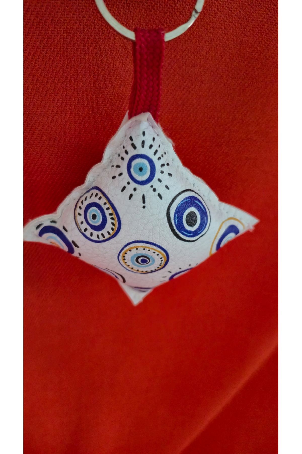 Land of Souvenir Nazar Boncuk Desenli Yastık Şeklinde Anahtarlık