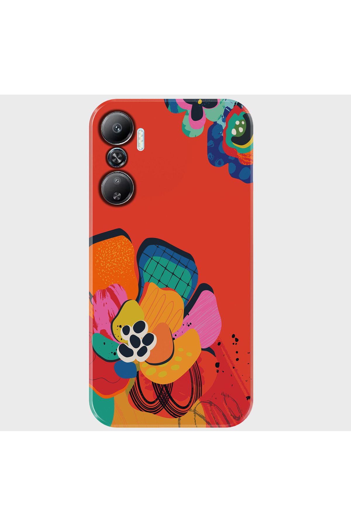 Activist INFINIX Hot 20 Kılıf Baskılı Silikon ve Telefon Tutucu - redfloral