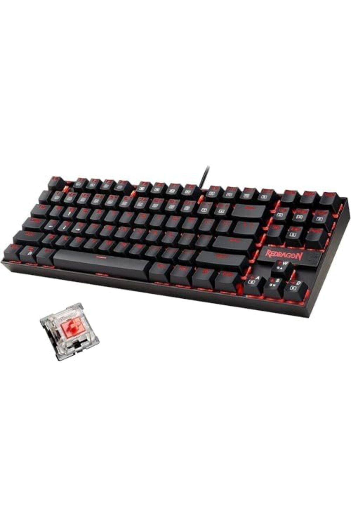 REDRAGON-K552-2 Mechanical Gaming Keyboard TKL Compact 87 Keys 60% with Red LED Backlight - Black/Re 2