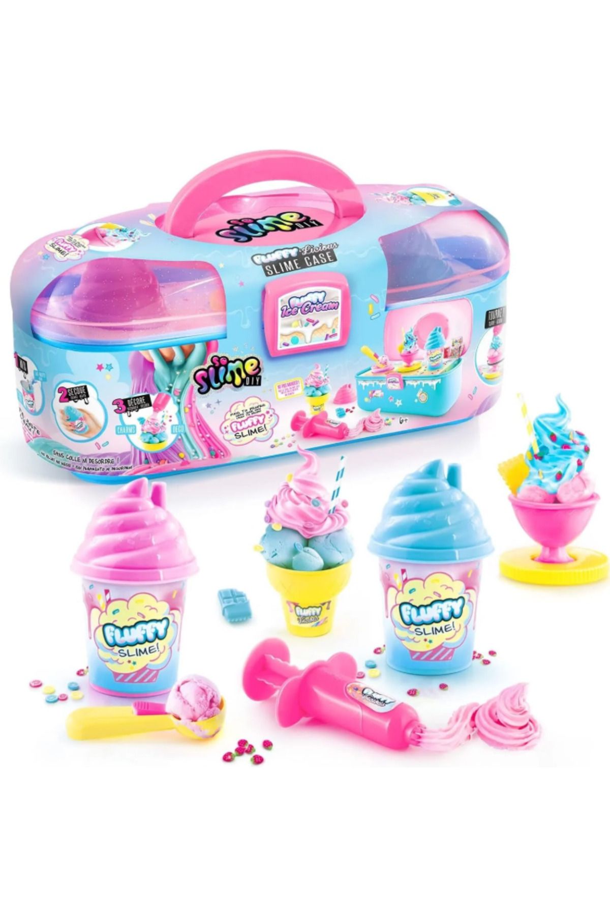 swilex Fluffy Slime Case Marshmallow Dokulu Çantalı Slime