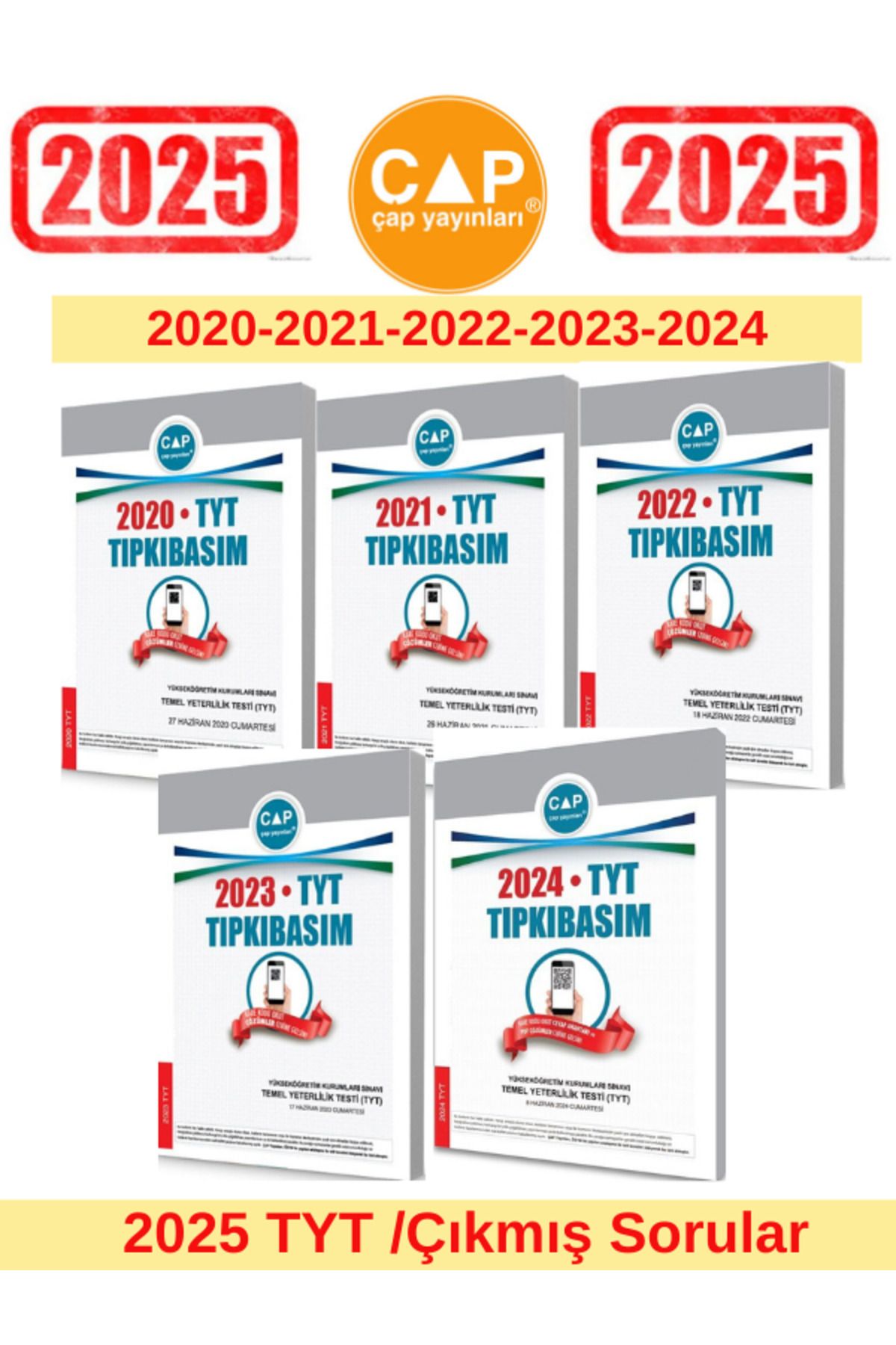 Ens Yayıncılık Çap Yayınları 2025 Tyt Sınavı 2020-2021-2022-2023-2024 Tıpkı Basım Çıkmış Sorular