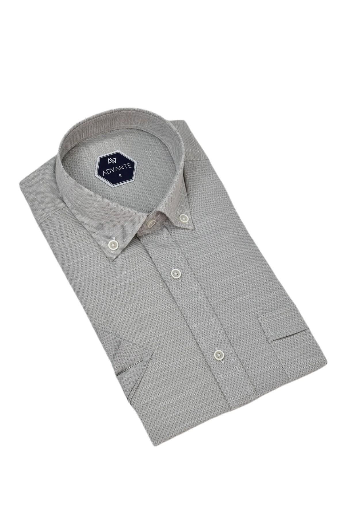ADVANTE-Men's Classic Single Pocket Short Sleeve Shirt Bgl-St04554 4