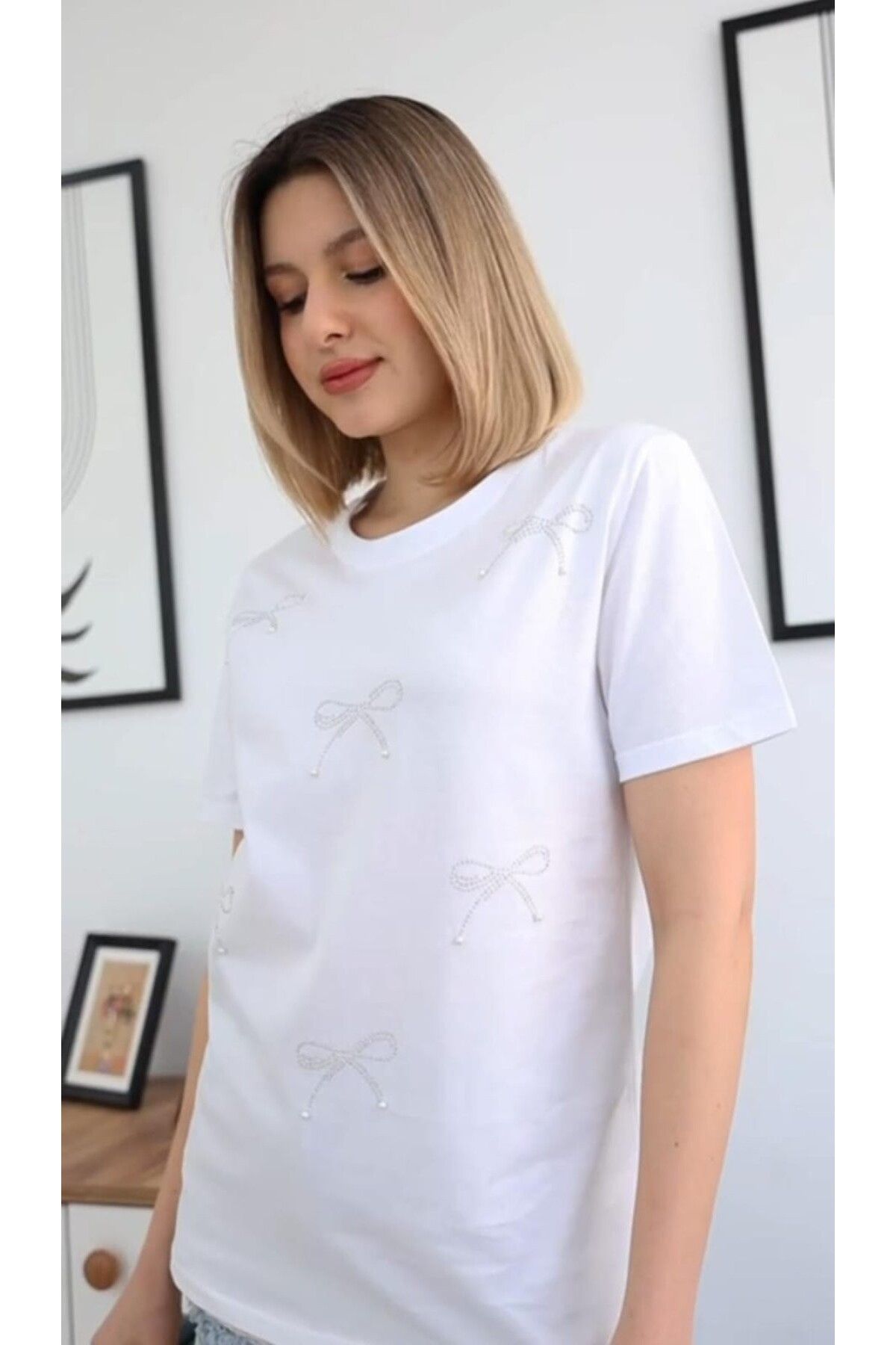 BASIC taşlı t-shirt