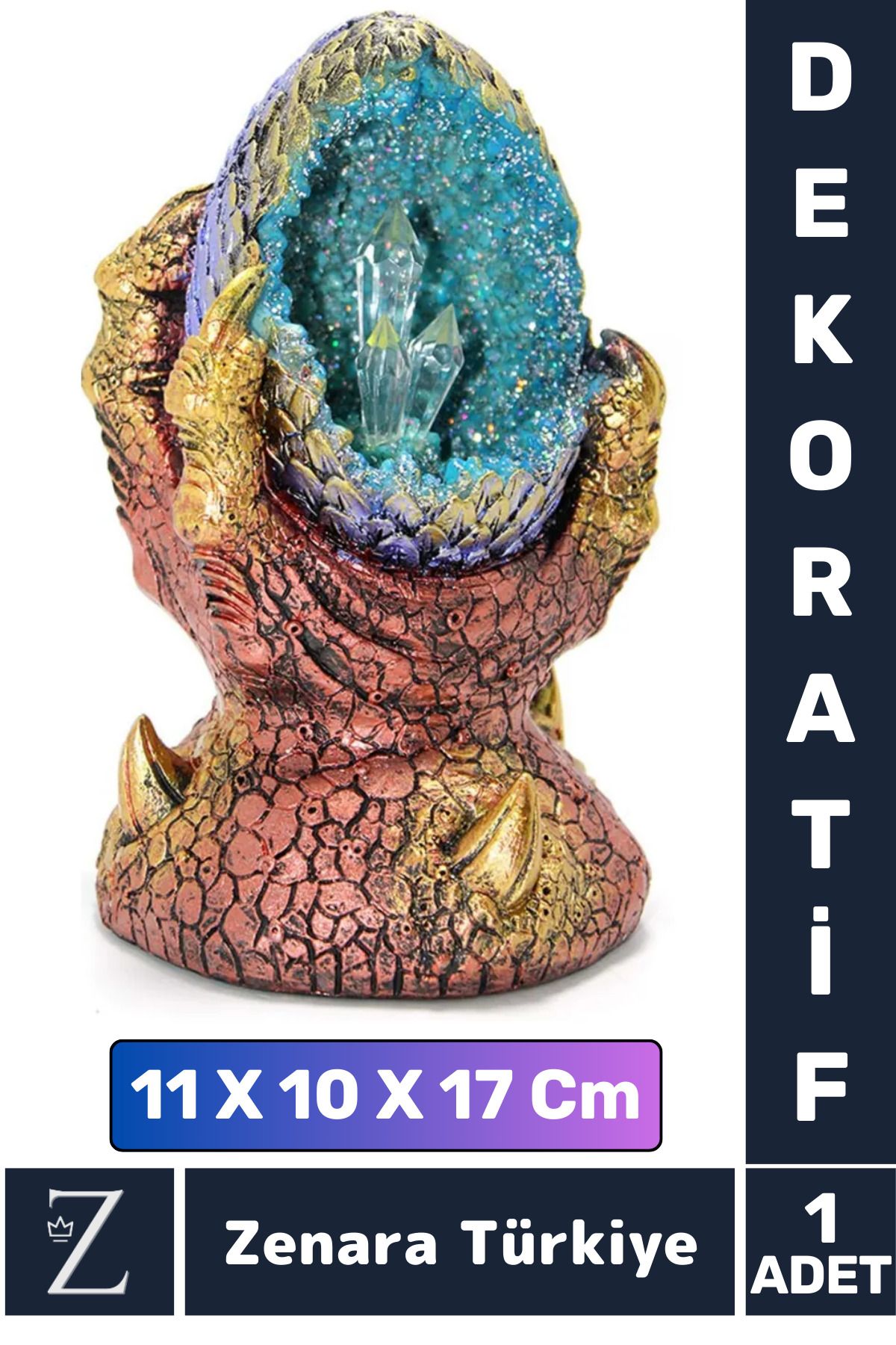 Zenara Premium Yüksek Kalite Çok Şık Dekoratif Hediyelik Özel Gün Biblo Koleksiyon POLYESTER DRAGON PENÇESİ