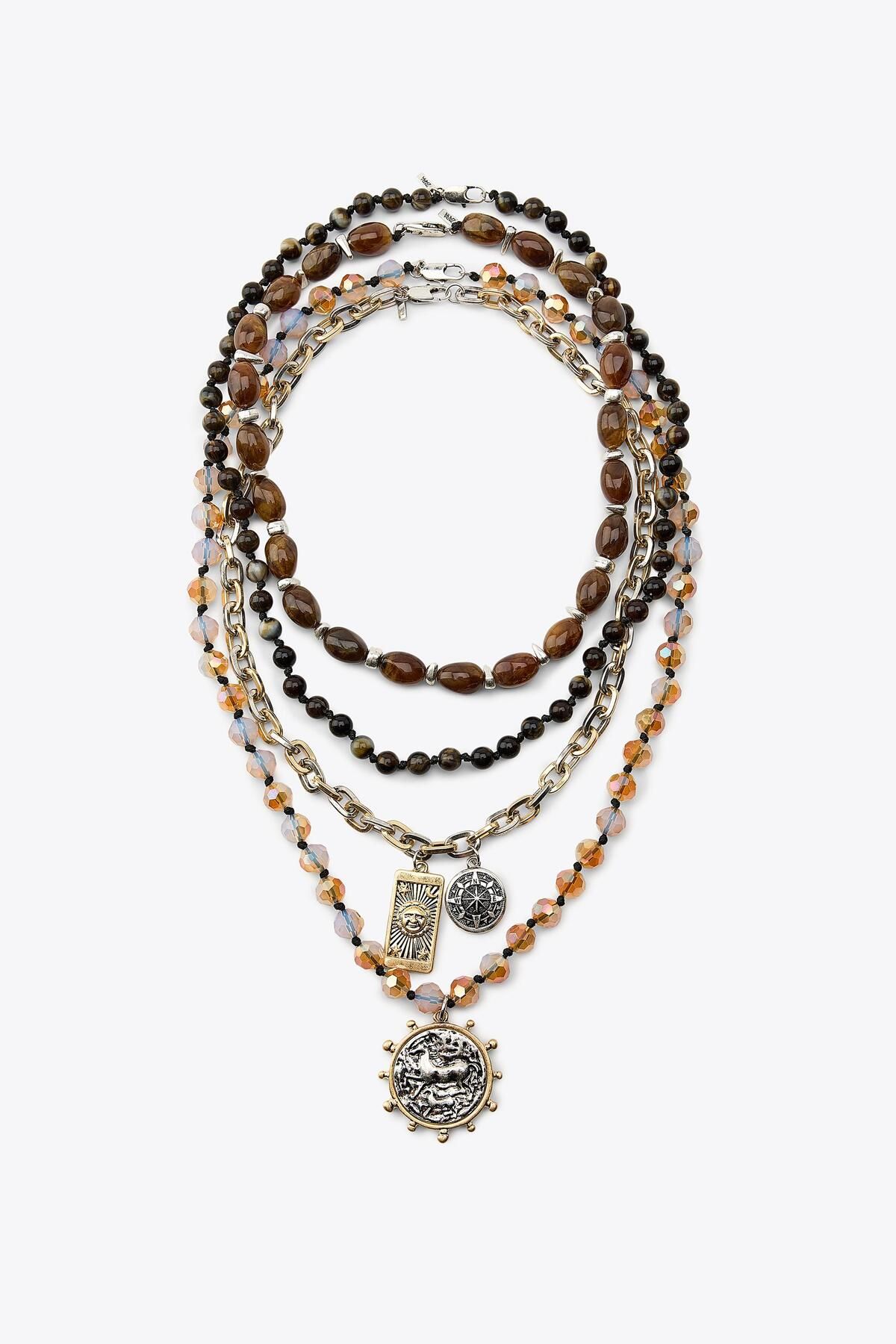 yucelique ZRA Model Charm Detaylı Yaz Kolleksiyonu Premium Çoklu Charm Kolye Set