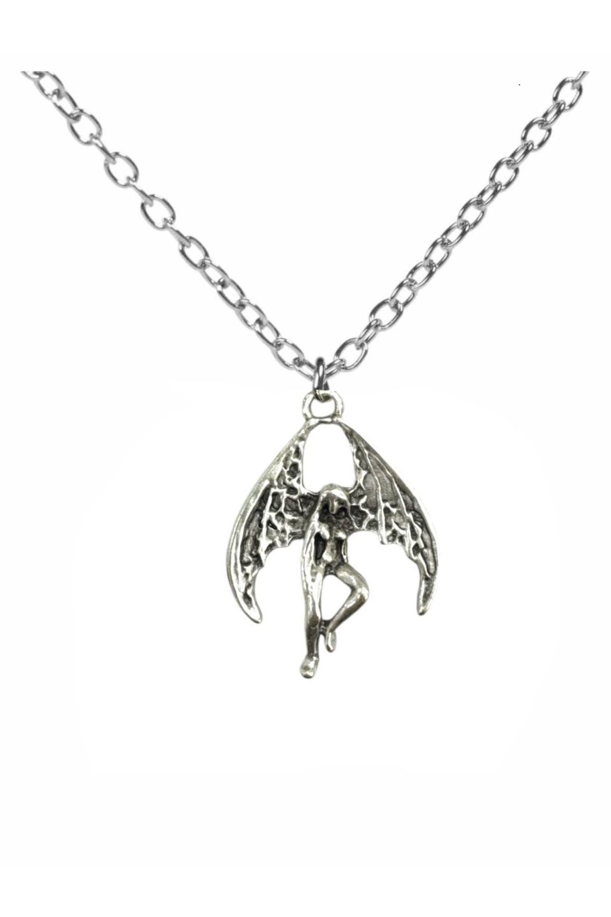 Herşey Nota Harpy Necklace Zincir Kolye – 60 cm Unisex Gotik Takı – Paslanmaz Çelik Aksesuar