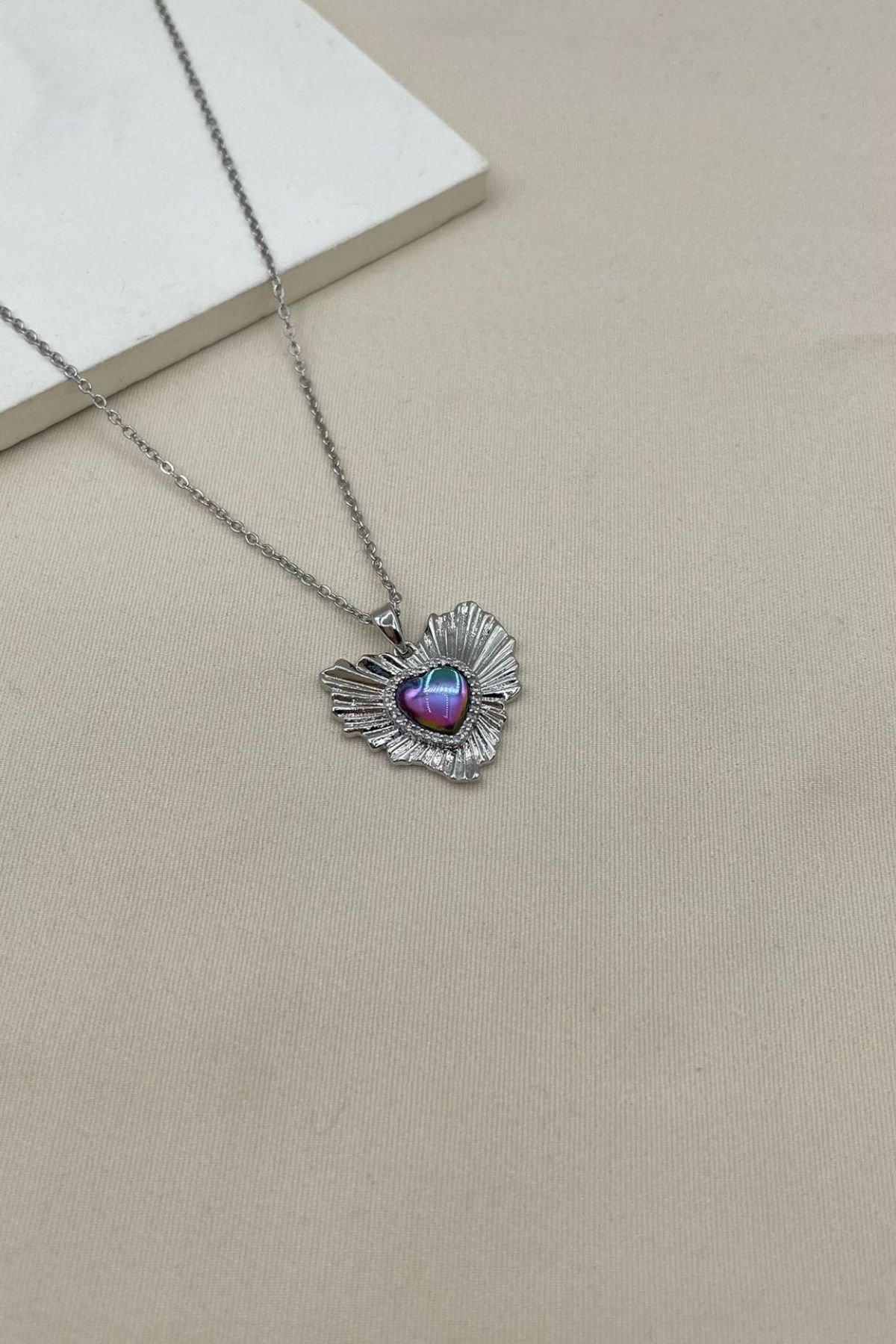 HEİCO Kadın Çelik Silver Kalp Kolye