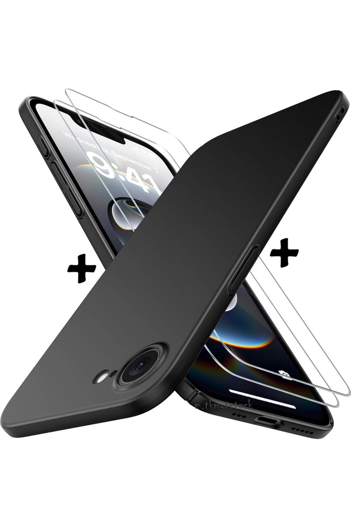 Leybaks Iphone 16E ,2 'li Set Dayanıklı Malzeme Silikon Kılıf ve Ekran Koruyucu