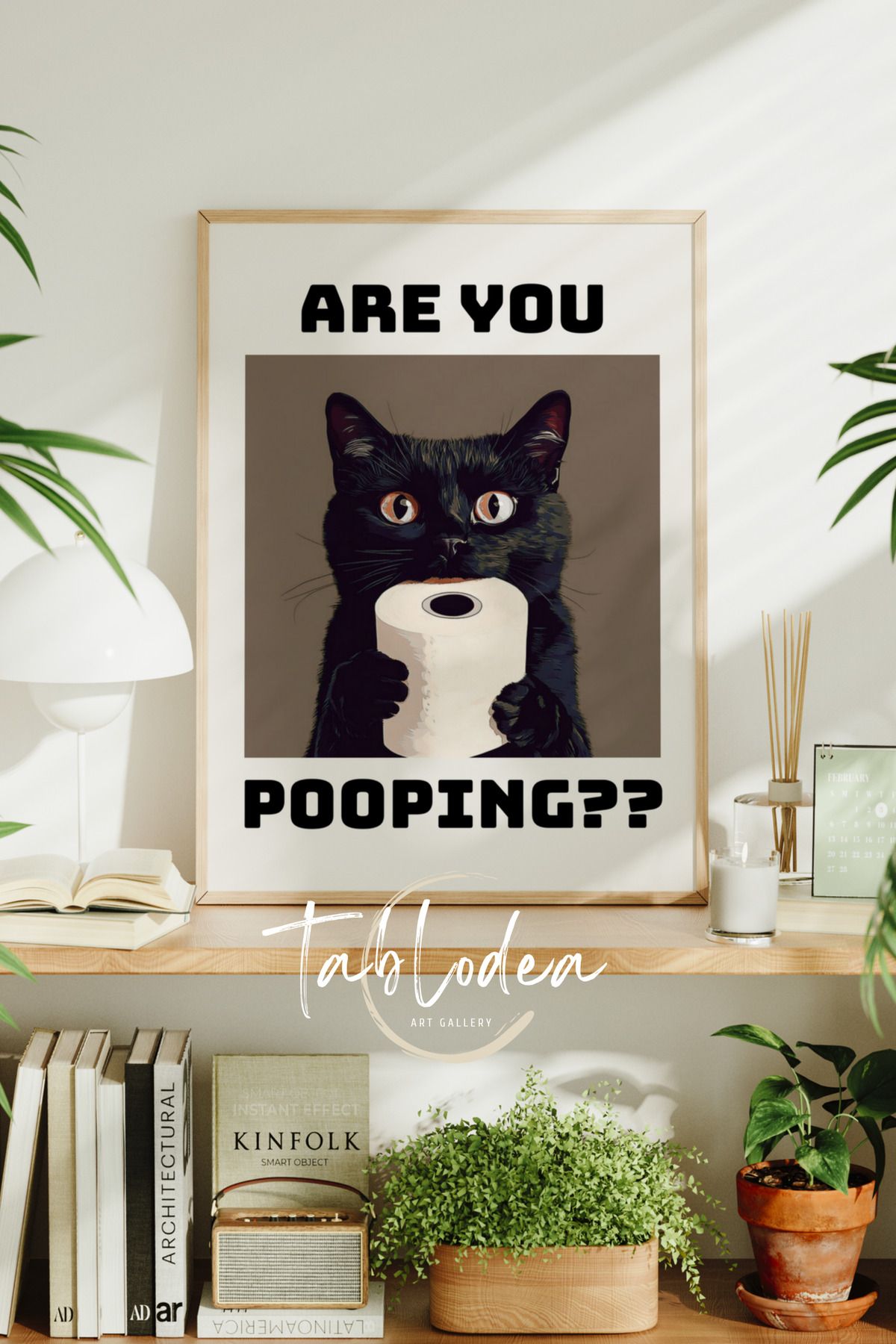 tablodea Tuvalet Mizahı Modern Dekoratif Çerçeveli Poster Tablo, Wc Duvar Dekorasyonu, Banyo Tuvalet Tablosu