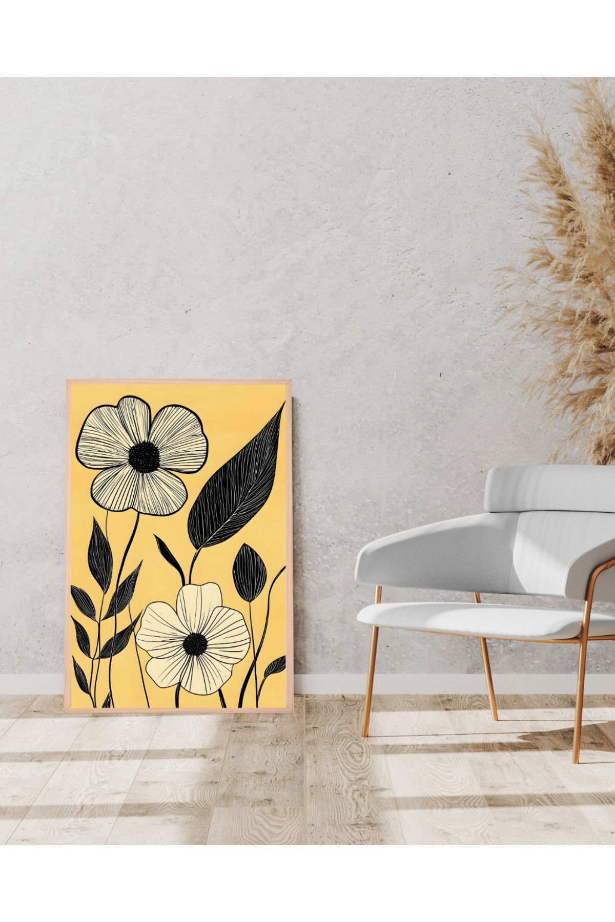 Tuba Decor Tek parça Ahşap Çerçeve Görünümlü MDF Tablo