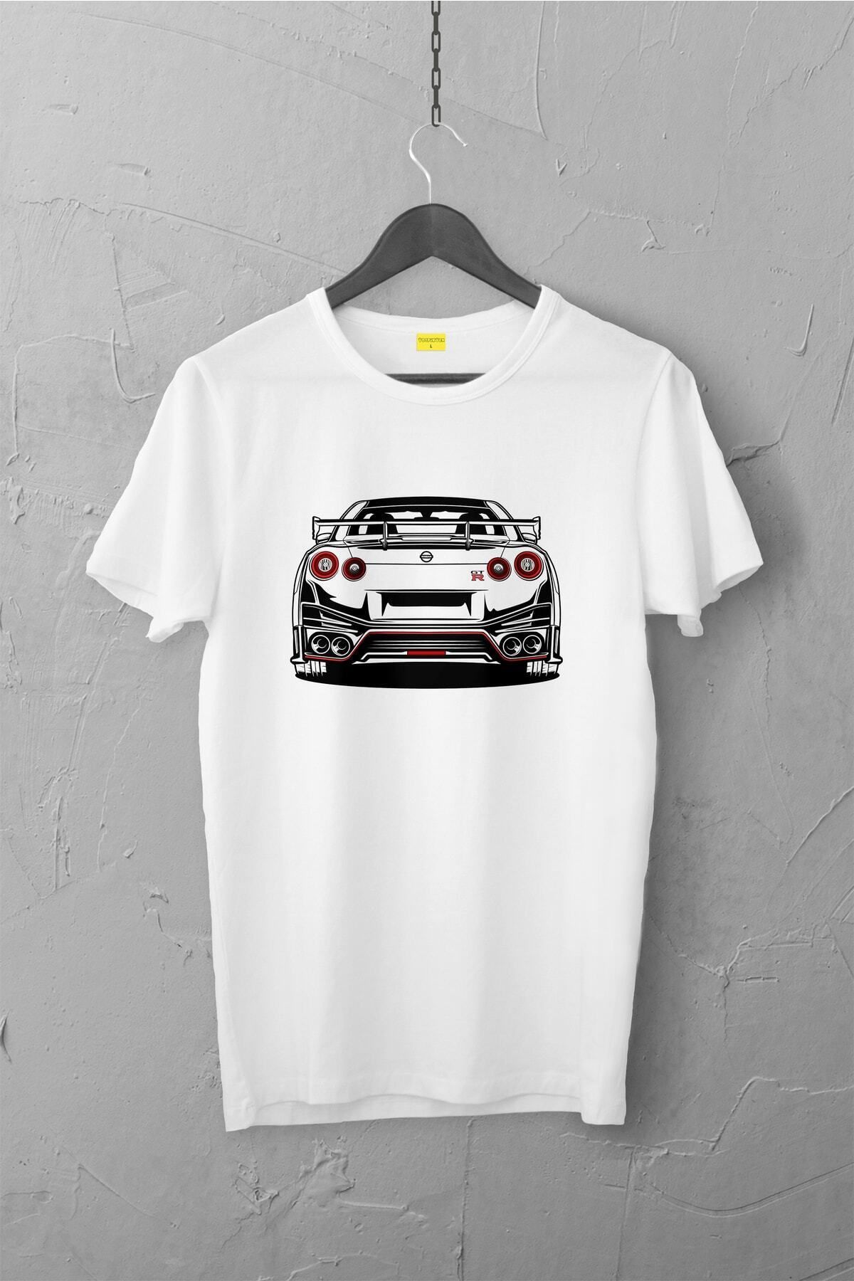 Pisa Art Nissan Gtr R35 Design Tshirt , Unisex Premium, Çatlama Solma Yapmaz / Otomobil