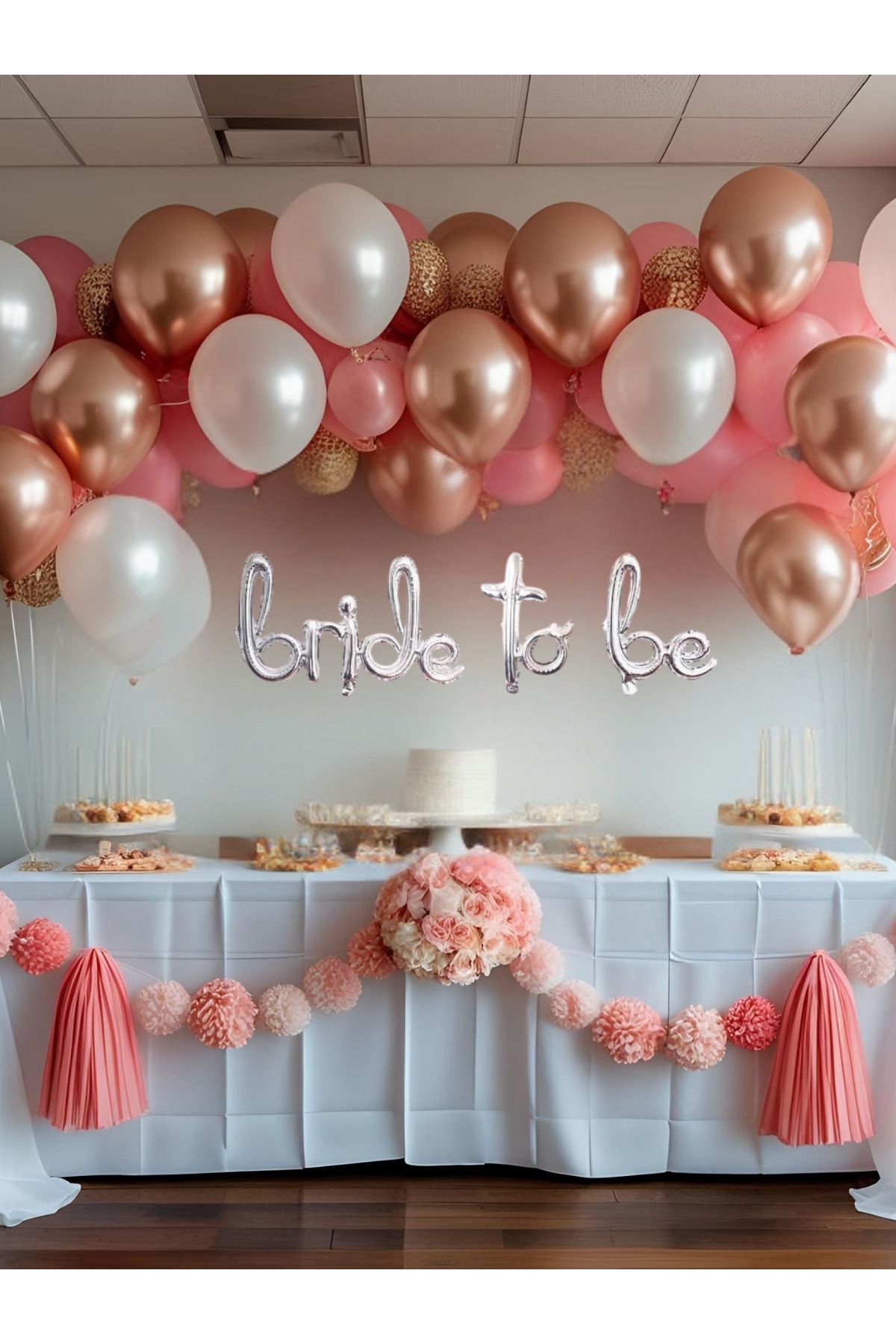 pellure Bride To Be Folyo Balon italik Karakter Metalik Bekarlığa Veda Balon Seti