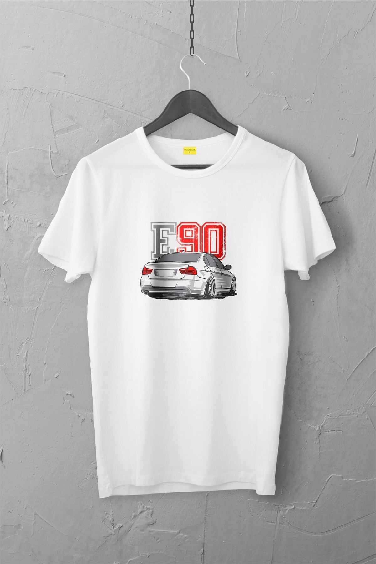 Pisa Art Bmw E90 Tasarımlı Tshirt , Unisex Premium, Çatlama Solma Yapmaz / Otomobil