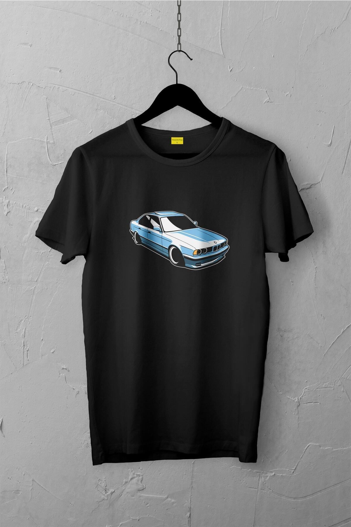Pisa Art Bmw E34 Tasarımlı Tshirt , Unisex Premium, Çatlama Solma Yapmaz / Otomobil