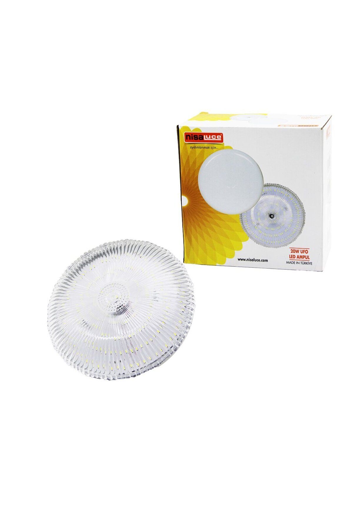 Vemora NİSALUCE EAMP-020K/B MİKA KRİSTAL CAMLI 20W UFO LED AMPUL BEYAZ=6500K (5166)