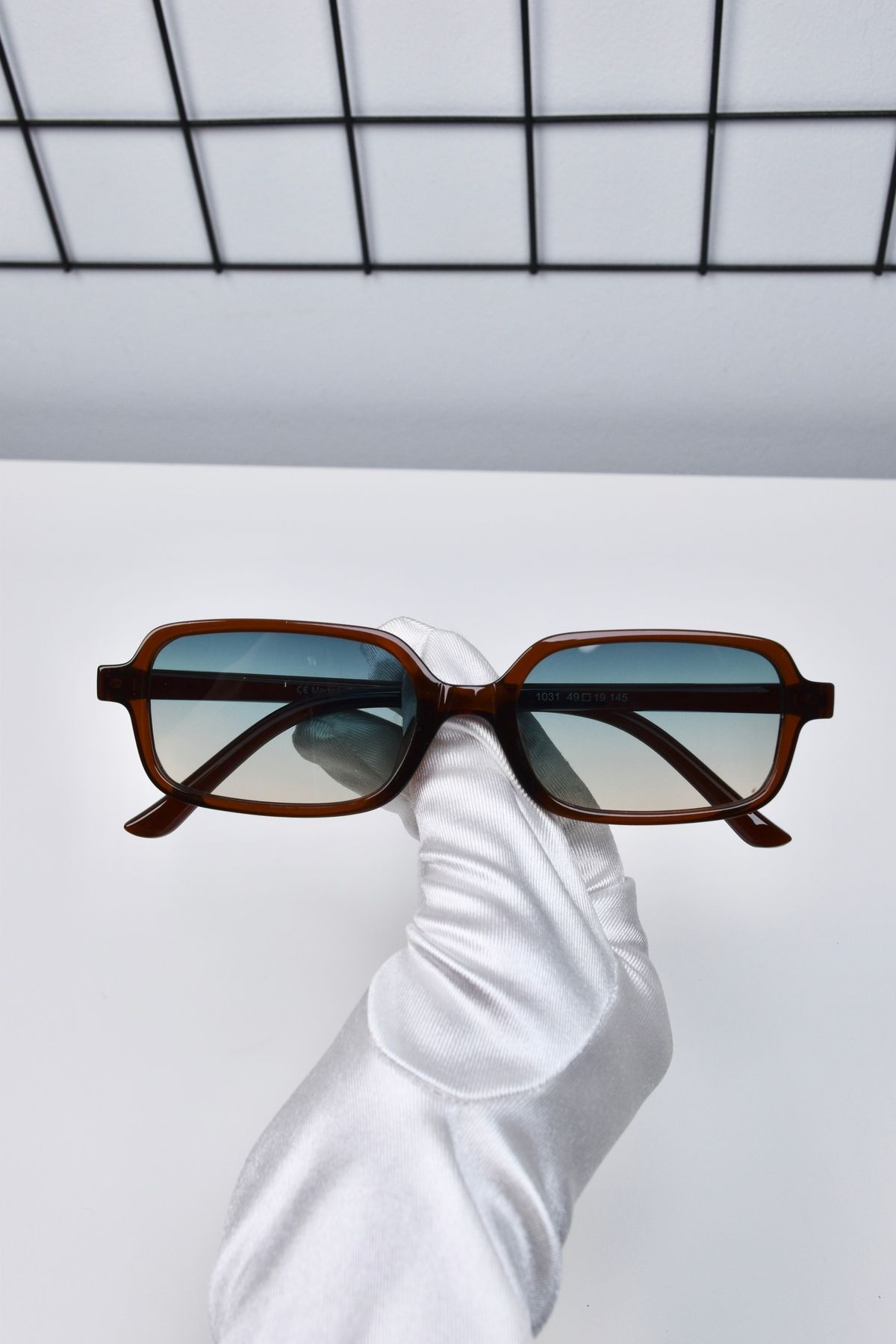 LOOKUP NEW 49-19-145 Ekartman Unisex Kadın Erkek Uv400 Korumalı Kemik Dikdörtgen Kare Mii Güneş Gözlüğü