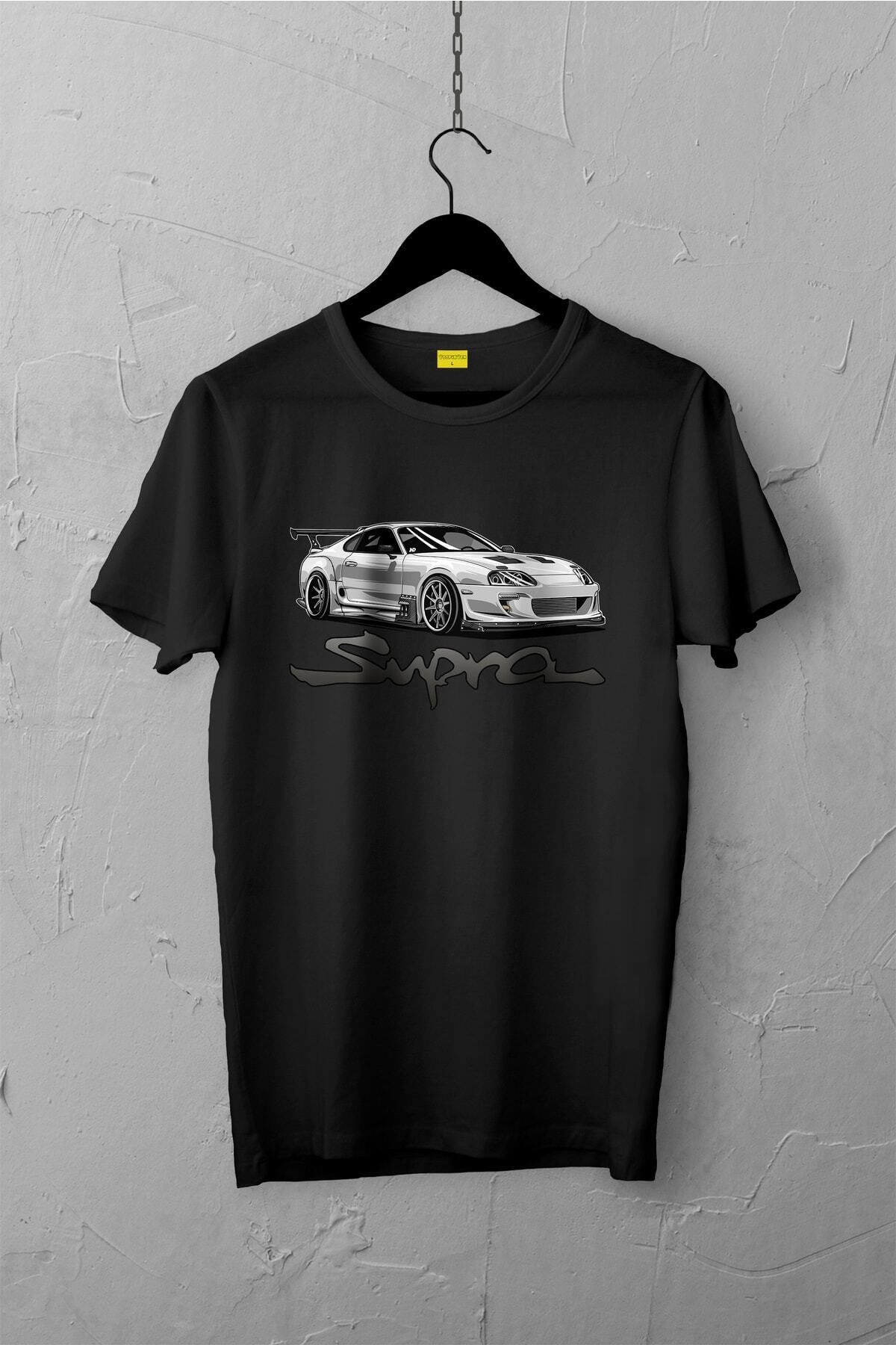 Pisa Art Toyota Supra Design Tshirt , Unisex Premium, Çatlama Solma Yapmaz / Otomobil