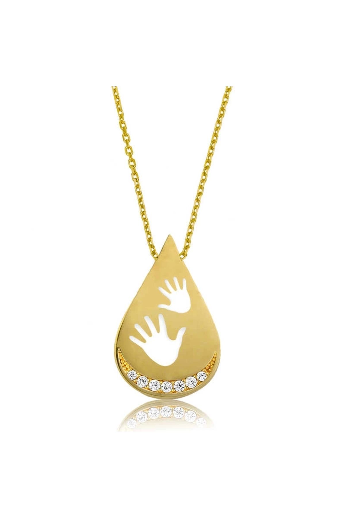 luz&pos Gümüş Gold Bebek Elleri Kolye
