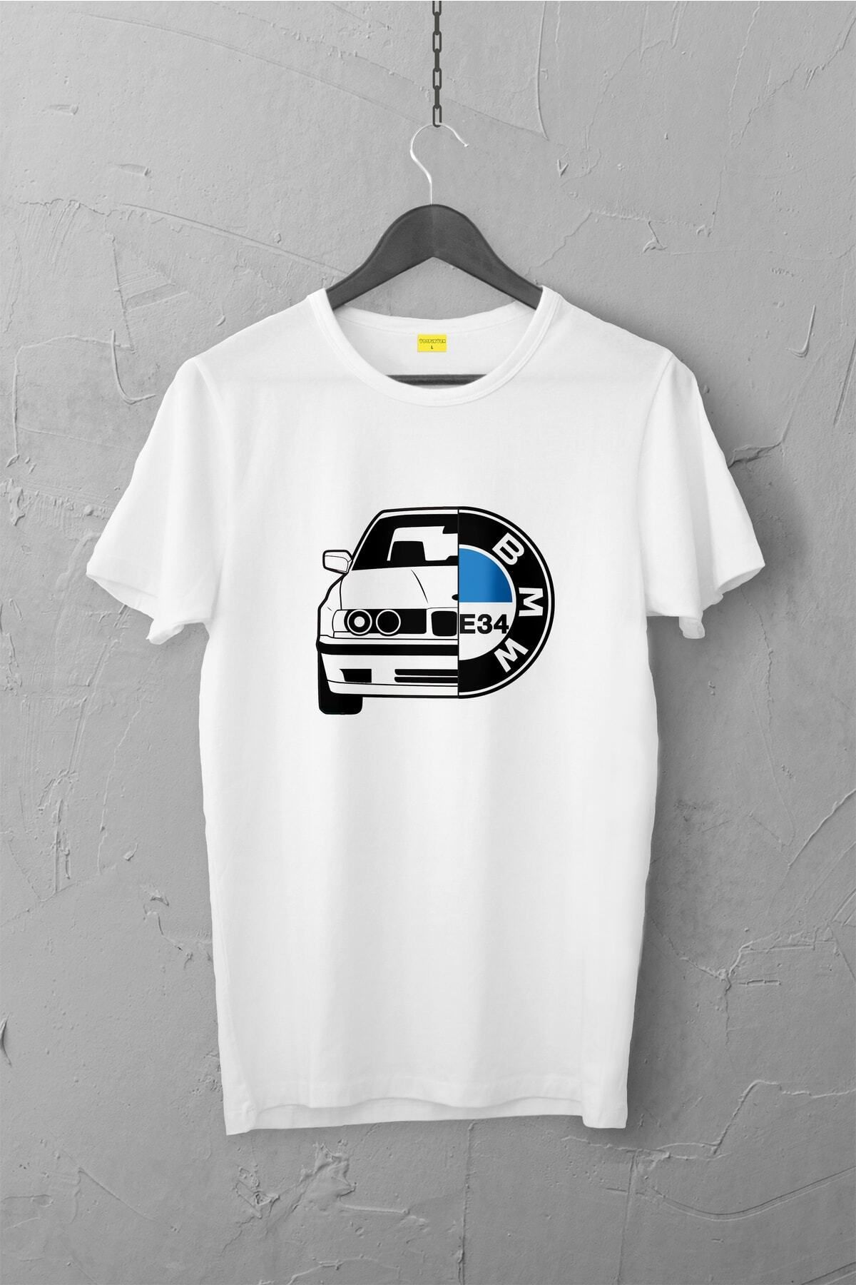 Pisa Art Bmw E34 Tasarımlı Tshirt , Unisex Premium, Çatlama Solma Yapmaz / Otomobil
