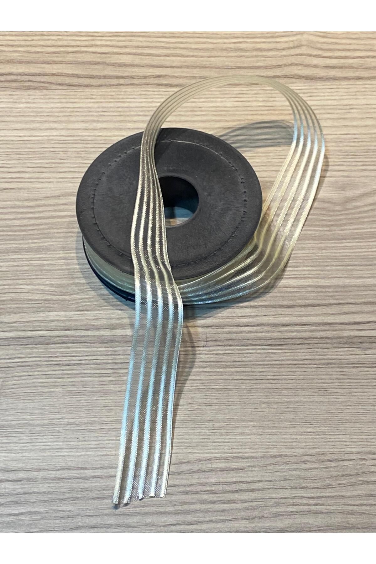 balal giyim Krem Bohça Süsleme Çeyiz Gelin 5 Metre Çizgili Organze Kurdele Tasarım
