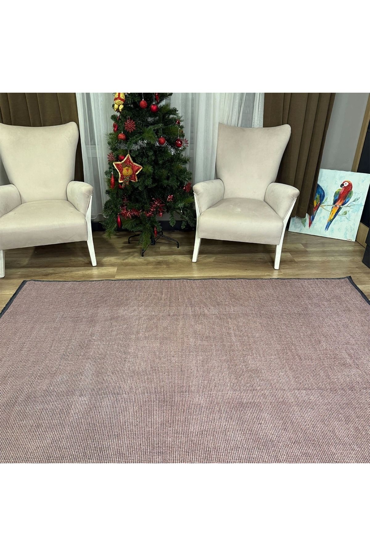 LUXESS HALI Luxess Kilim Pink Hav Toz Vermez Kaymaz Kolay Kullanımlı Yıkanabilir Düz Renk Kilim