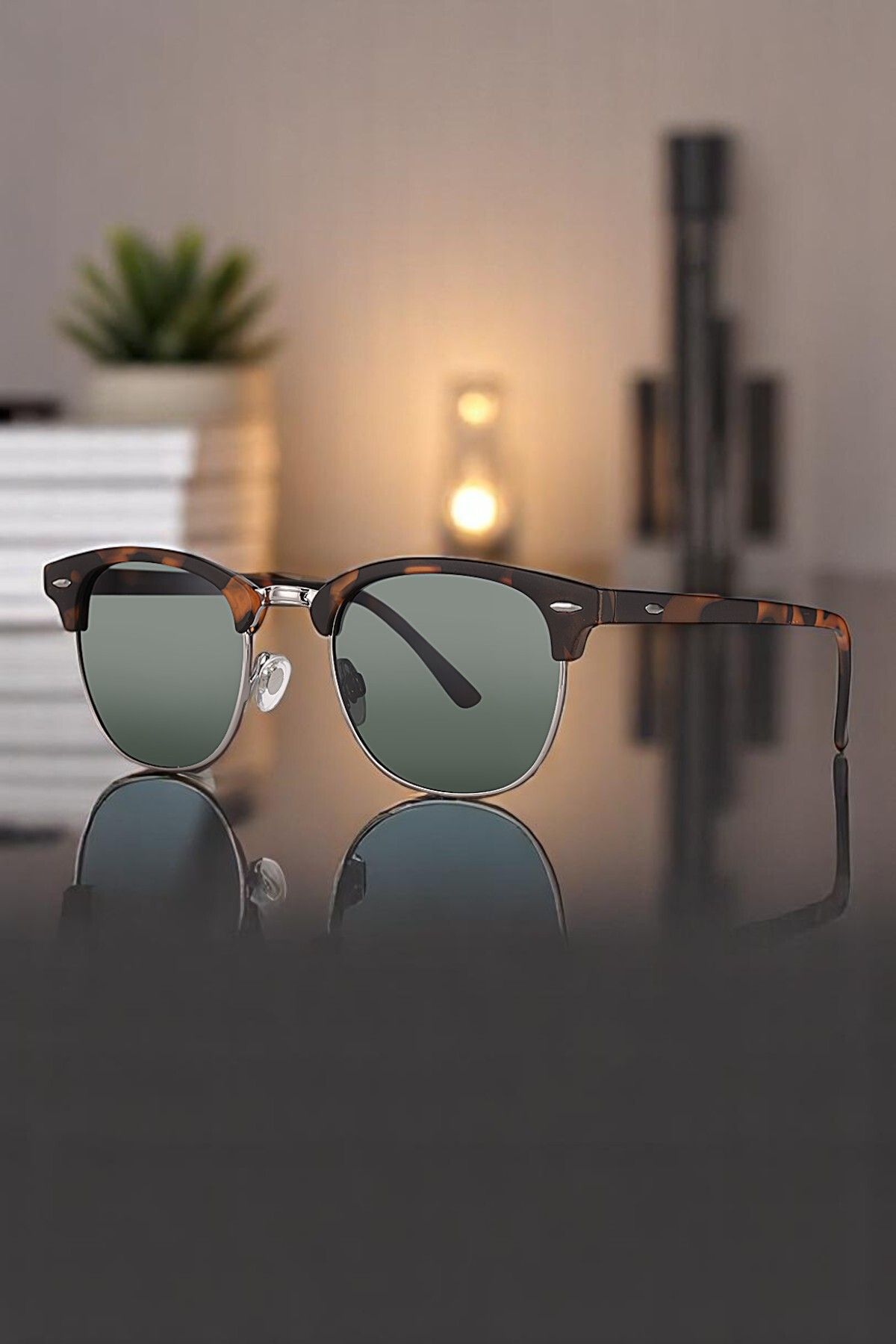 Daniel Klein %100 Polarize UV400 Korumalı Leopar Renk Clubmaster Orijinal Erkek Güneş Gözlüğü DKGG6255C3