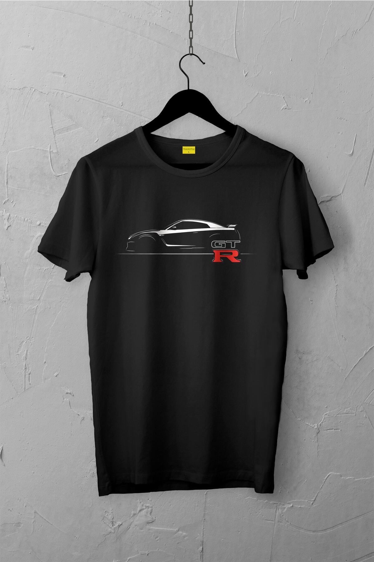 Pisa Art Nissan Gtr R35 Design Tshirt , Unisex Premium, Çatlama Solma Yapmaz / Otomobil