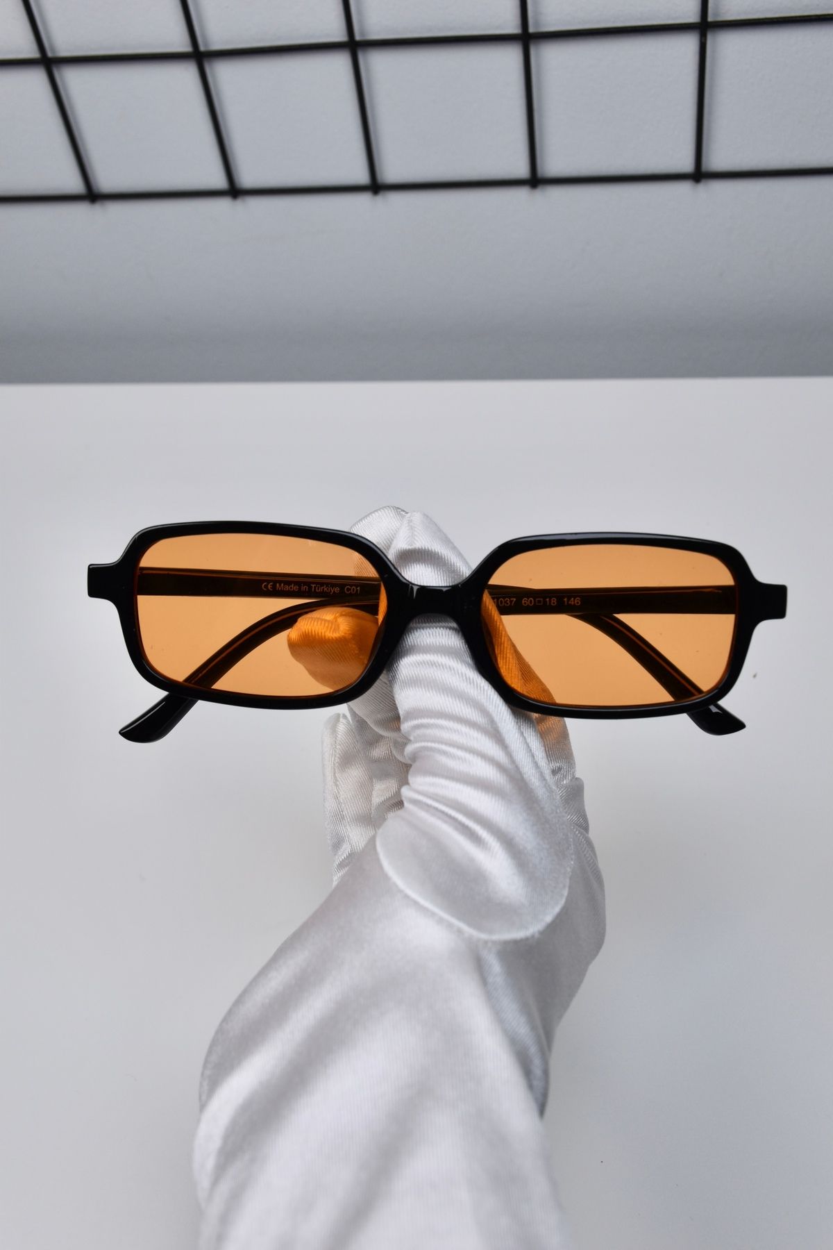 LOOKUP NEW 49-19-145 Ekartman Unisex Kadın Erkek Uv400 Korumalı Kemik Dikdörtgen Kare Mii Güneş Gözlüğü