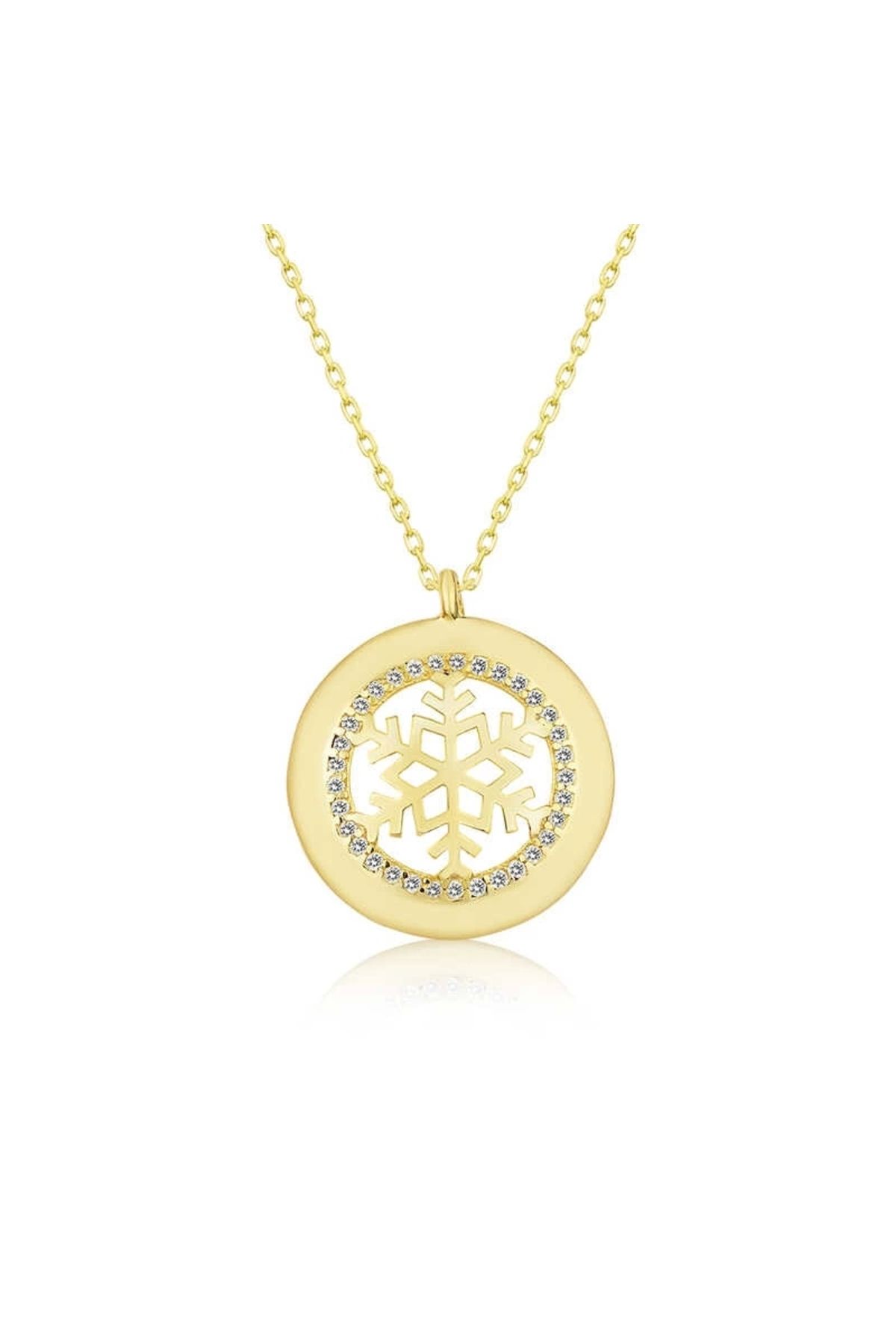 luz&pos Gümüş Gold Kar Tanesi Kolye