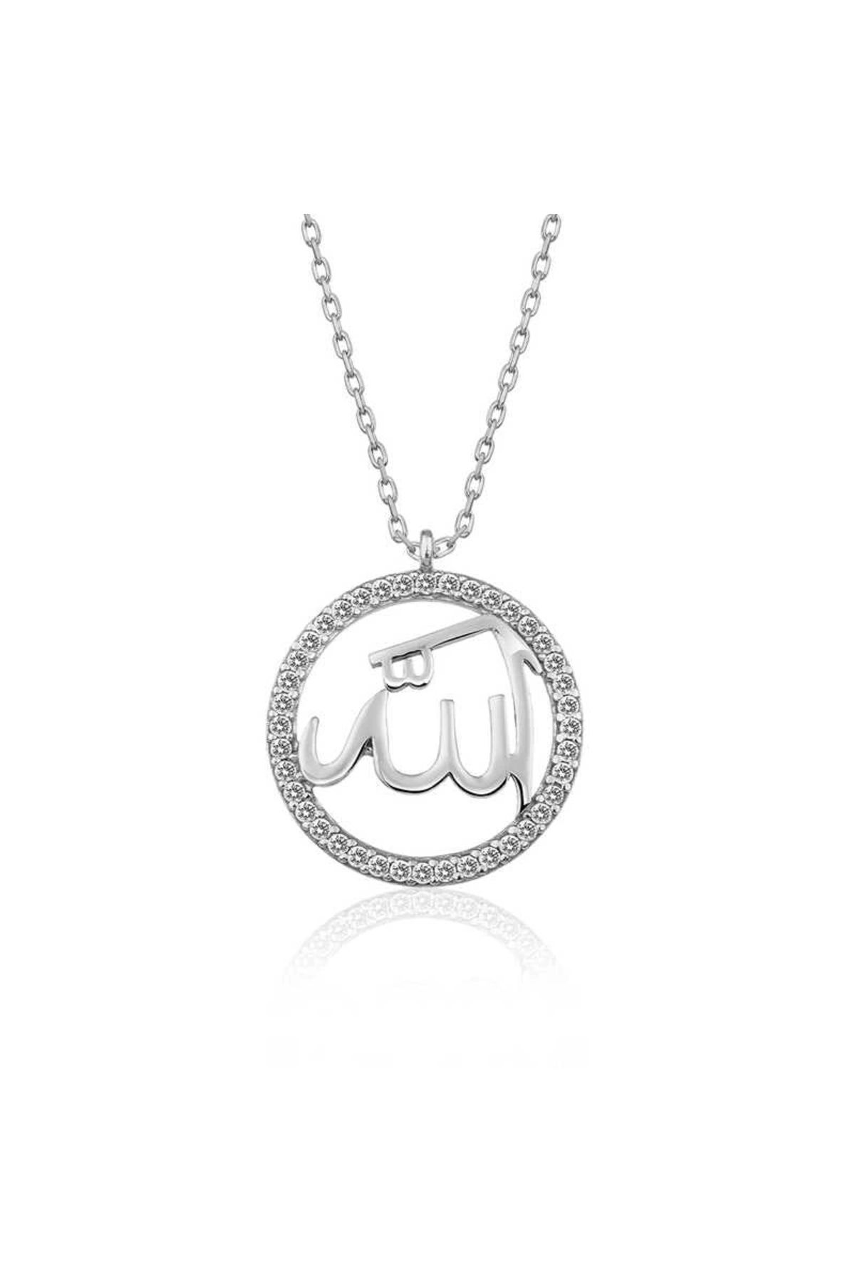 luz&pos Gümüş Arapça Allah Yazılı Kolye