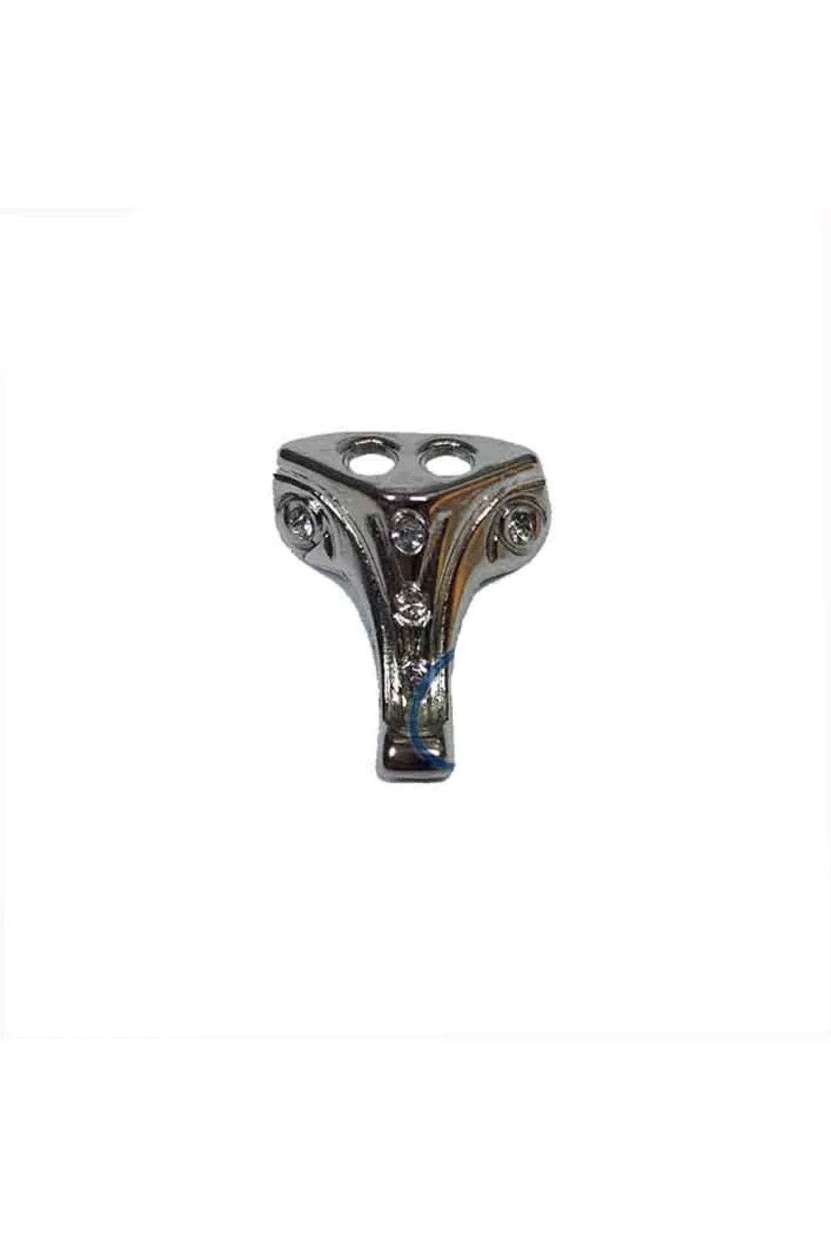 Belle Fusion Moda Taşlı Ahşap Sandık Ayağı, Kutu Ayak 1,5 Cm - Nikel, 100 Adet