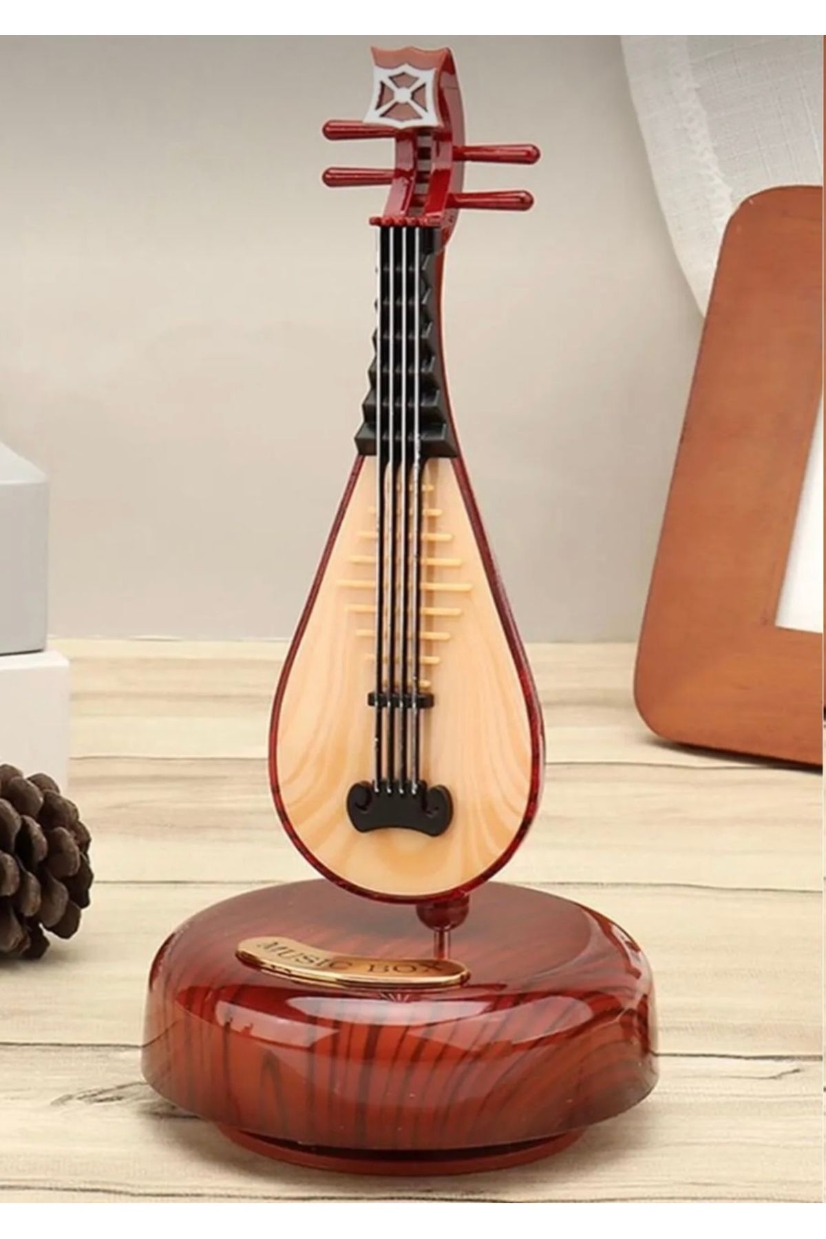 MUSIC BOX Dekoratif dönen kurmalı ud müzik kutusu