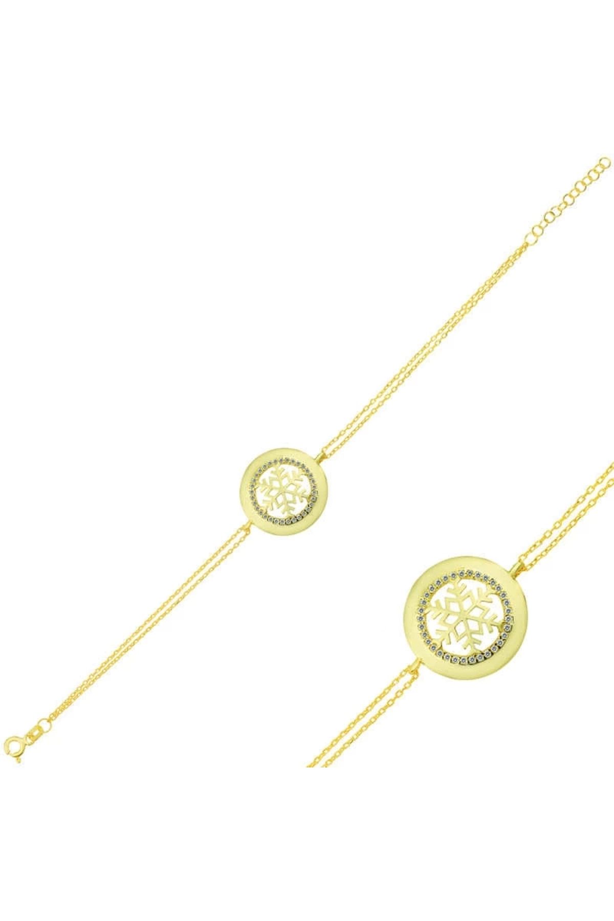 luz&pos Gümüş Gold Kar Tanesi Bileklik