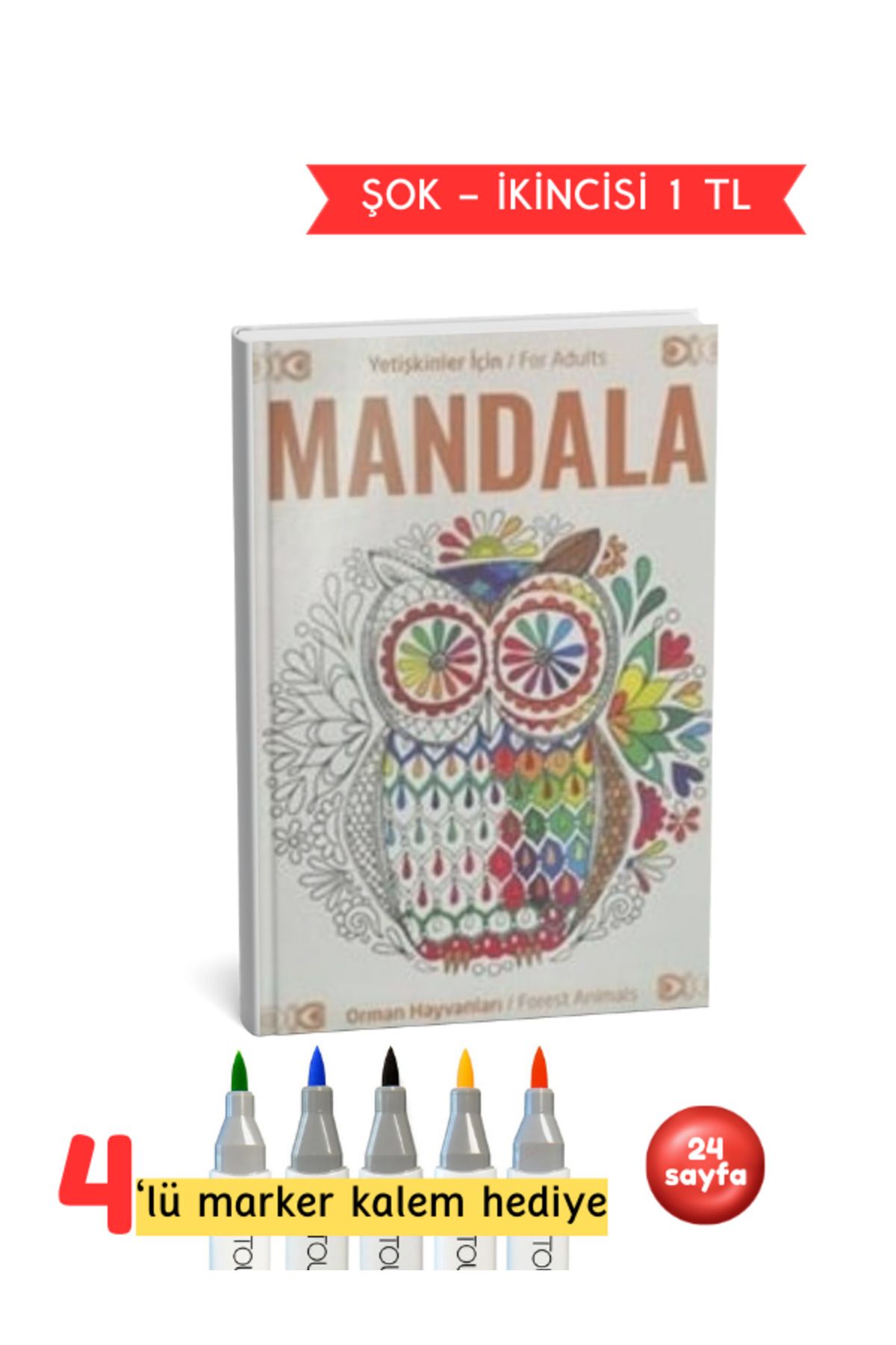 Pembe Yayınevi Yetişkinler İçin Mandala Orman Hayvanları