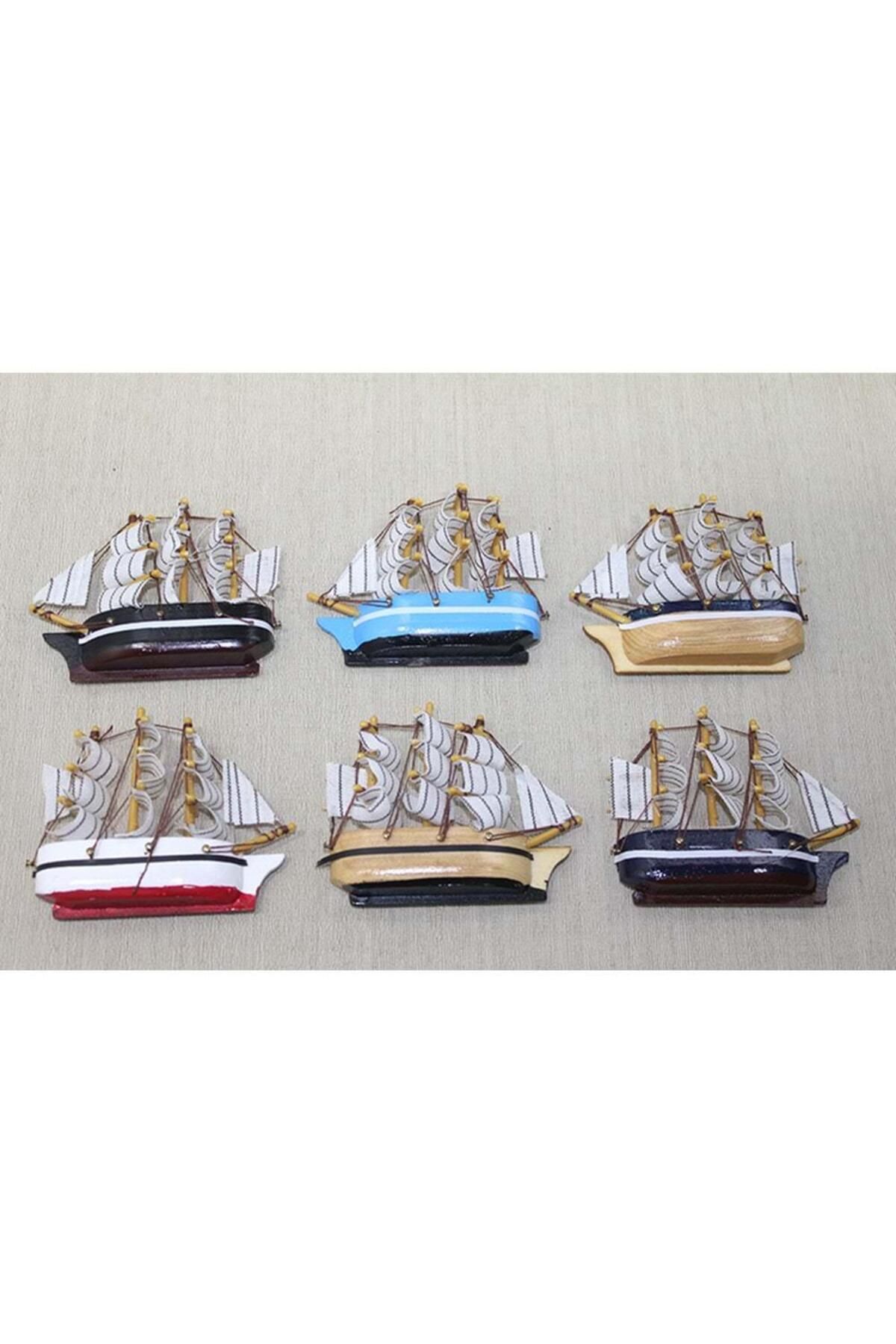 King Color Brow Ahşap Gemi Magnet