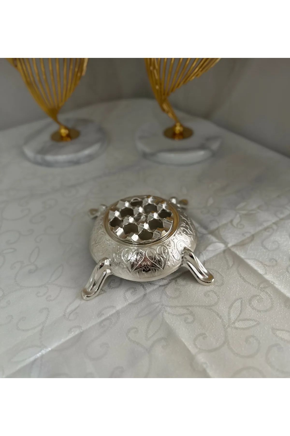 USD HOME Gümüş lüx ızgaralı küllük kül tablası
