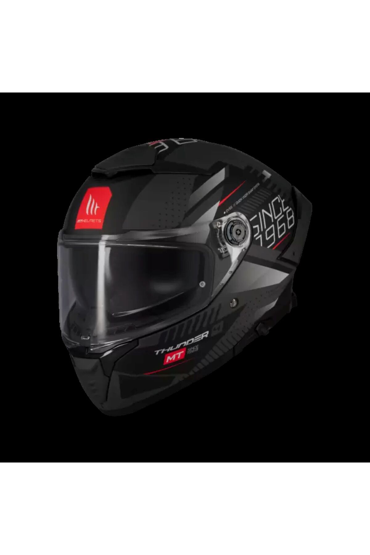 MT HELMETS THUNDER 4 SV LUMİNENCE D1 MAT GRİ/SİYAH - 5