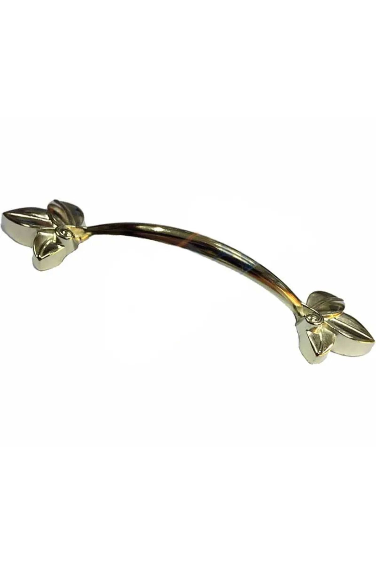 Belle Fusion Dekoratif Zamak Yaprak Kulp - 96mm, Sarı, 1 Adet