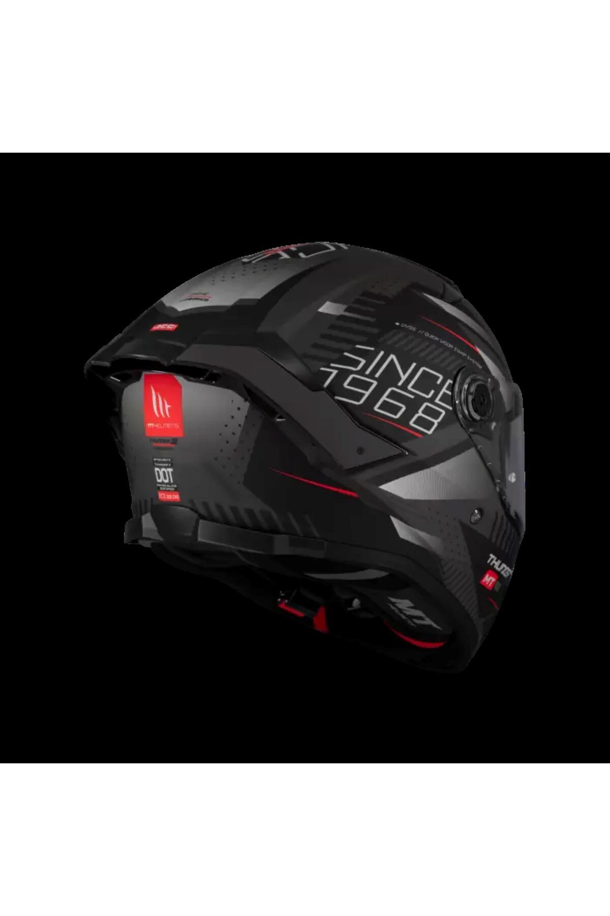 MT HELMETS THUNDER 4 SV LUMİNENCE D1 MAT GRİ/SİYAH - 2
