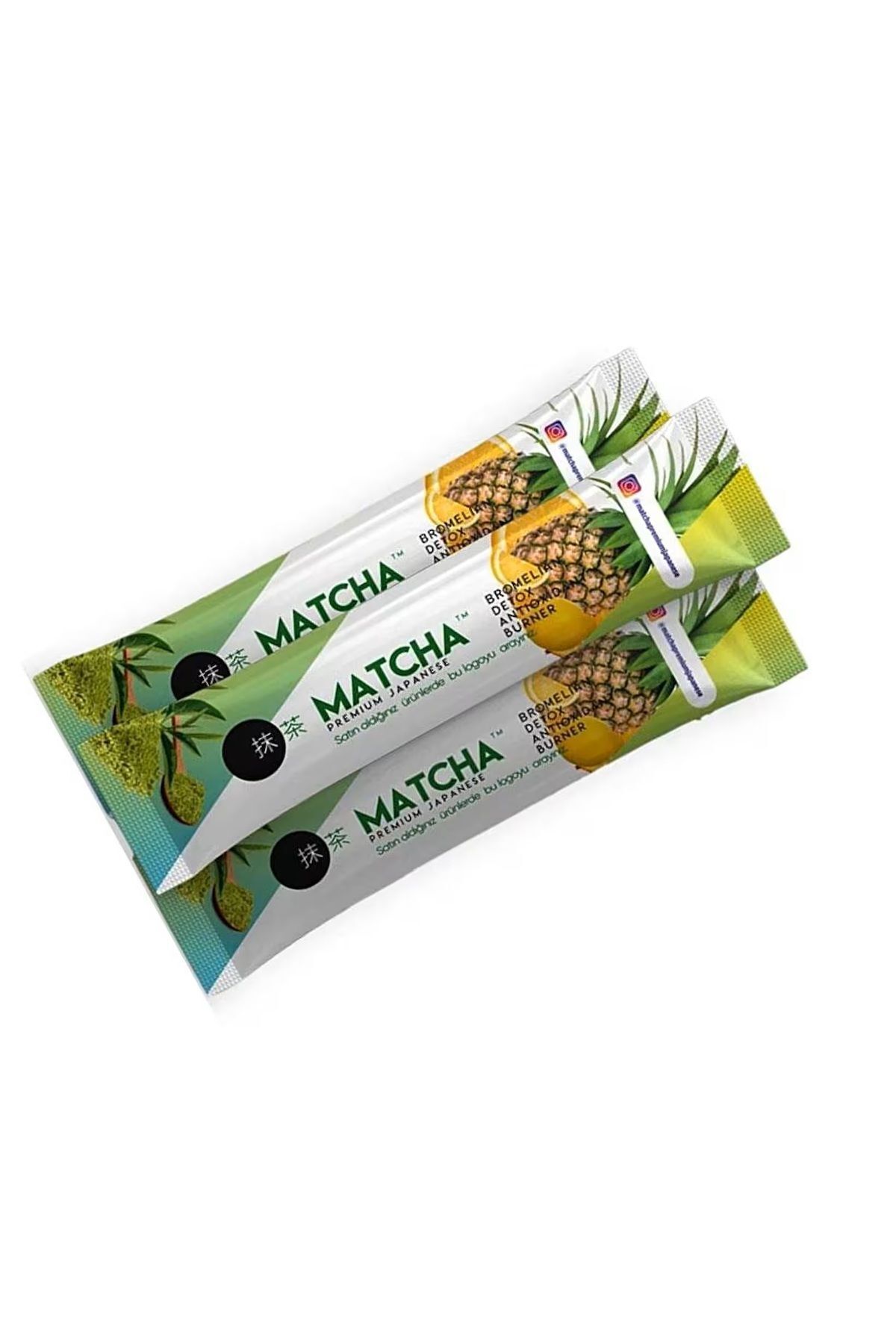 MATCHAİ PREMİUM MATCHA Japanese Matcha & Bromelain Limon Aromalı Burner Form Çayı 3 Kutu