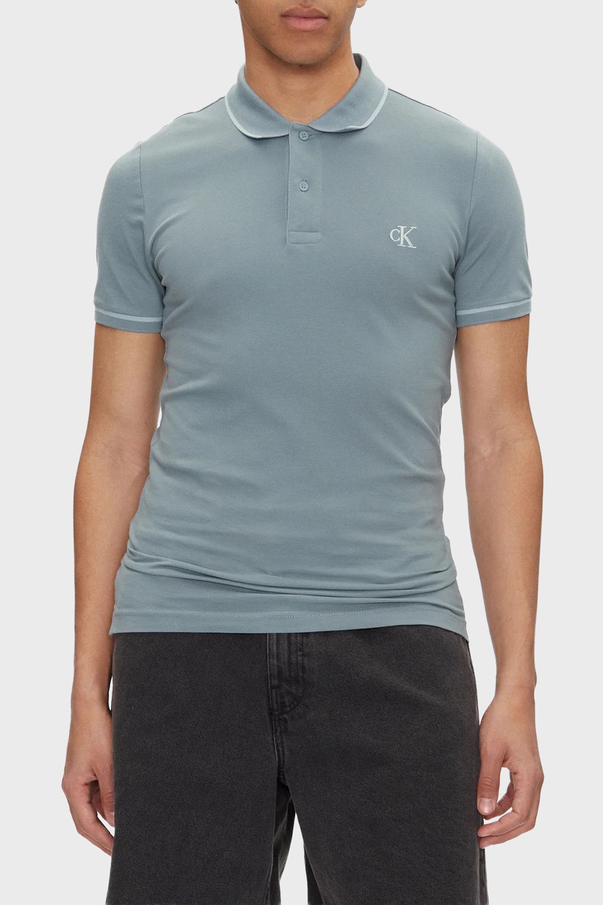 Calvin Klein Pamuklu Slim Fit Düğmeli Yaka Polo T Shirt J30J315603CKM Erkek POLO YAKA T SHİRT J30J31
