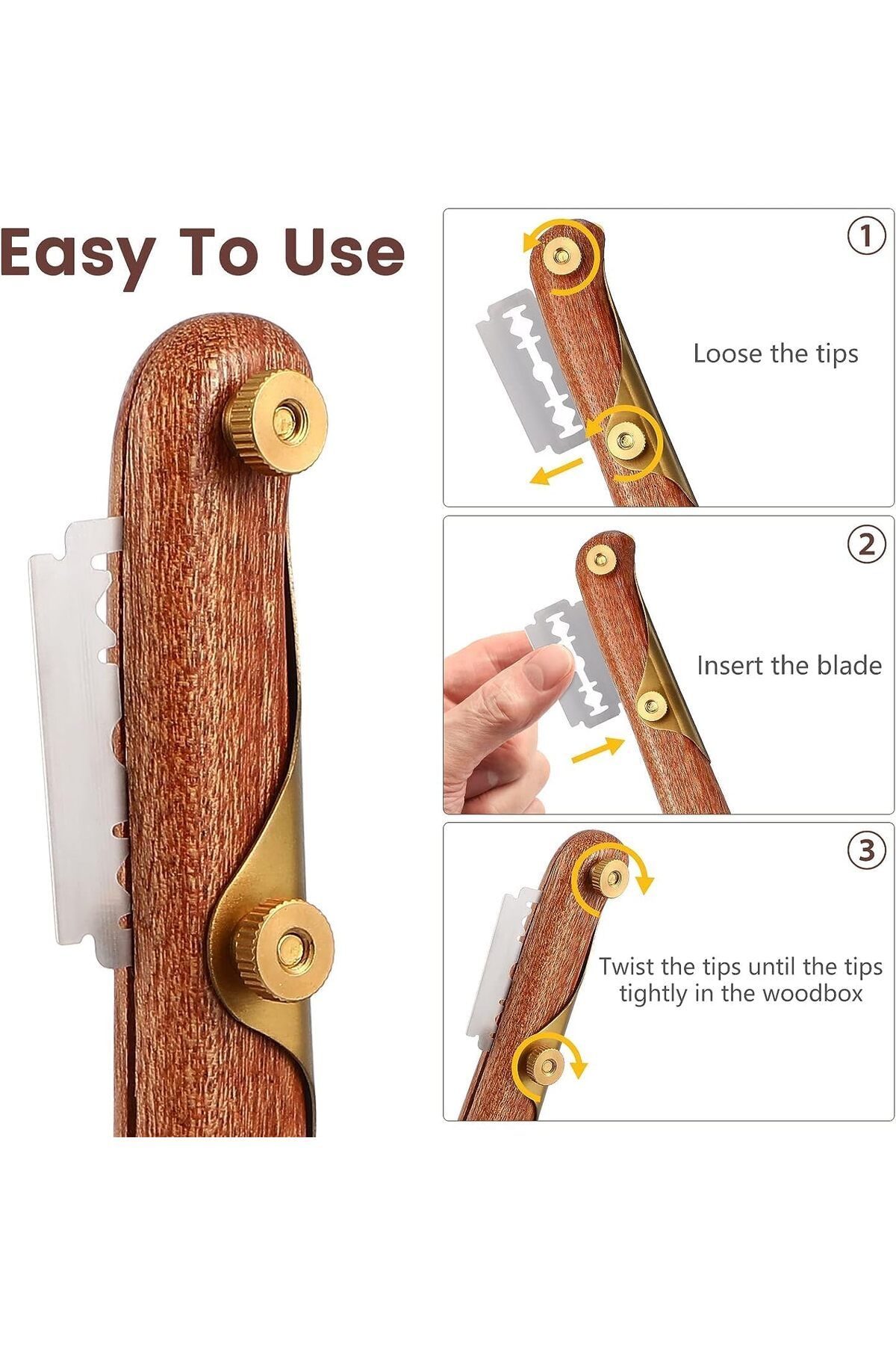Generic-NALACAL Sourdough Bread Lame Slicing Tool, Baking Sourdough Bread Starter Jar Razor Cutter, 1 Set D 4