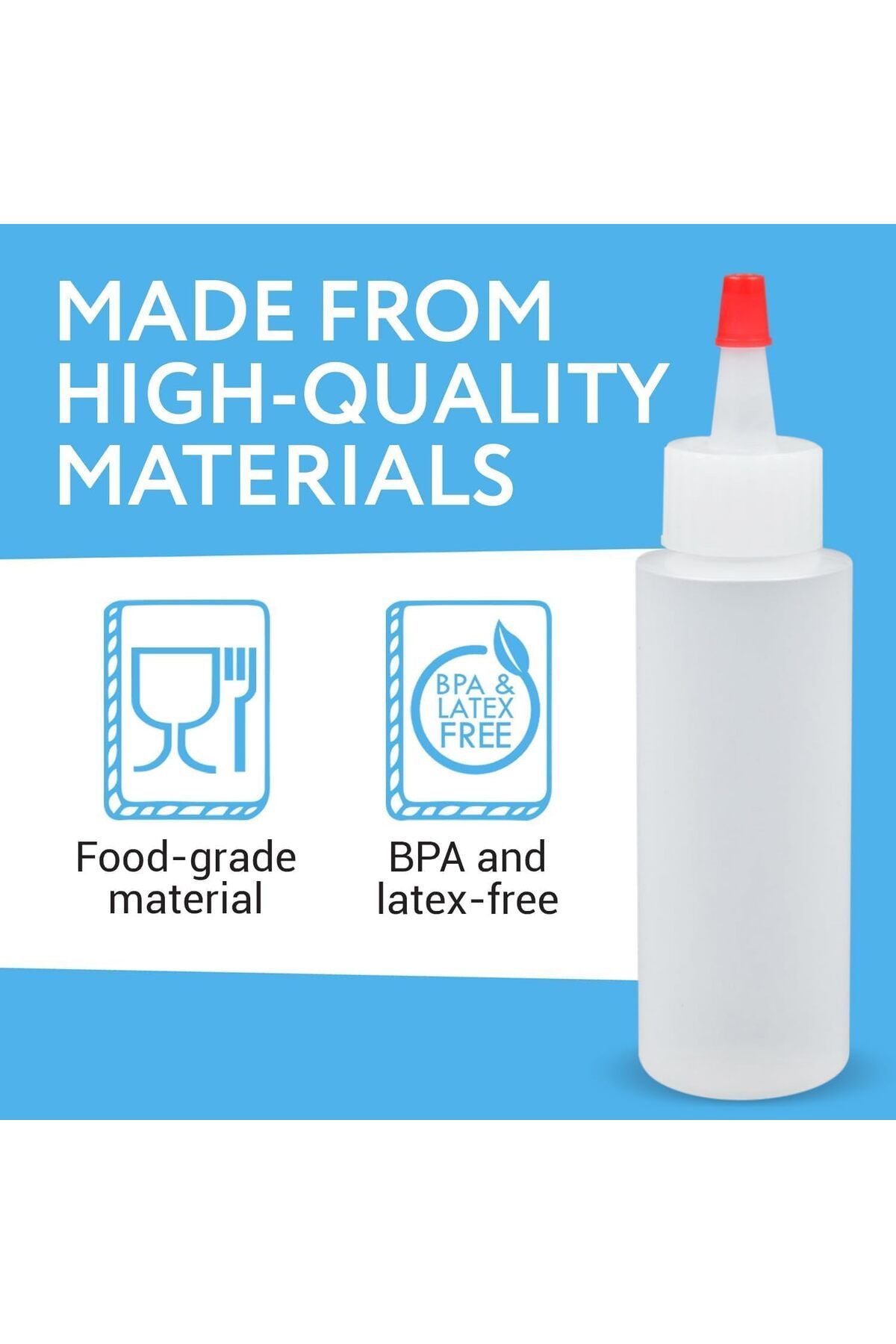 Generic-NALACAL 8 Pack Small Plastic Squeeze Bottles with Caps - Great for Pancake Art, Cookie Decorating, 5