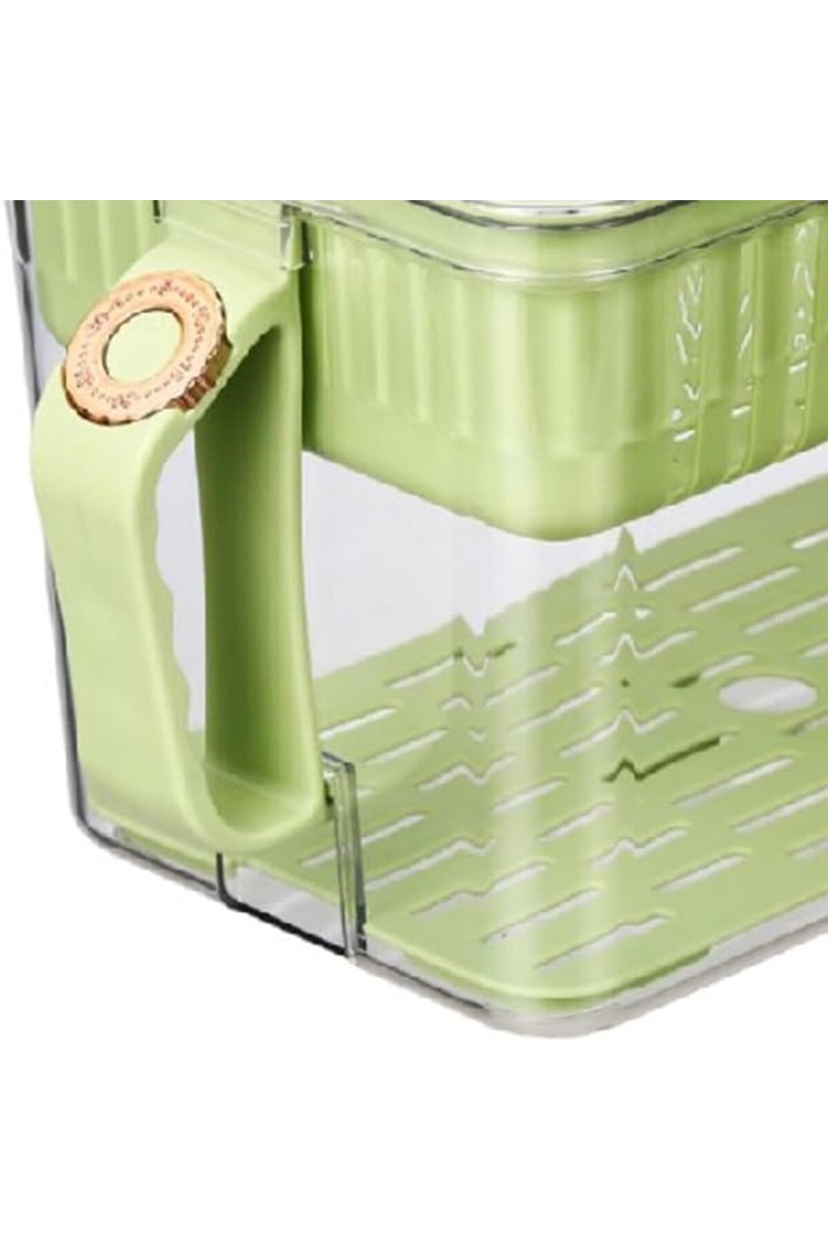 Generic-Felli Refrigerator Container With Handle 29 Cm Green And Clear 3