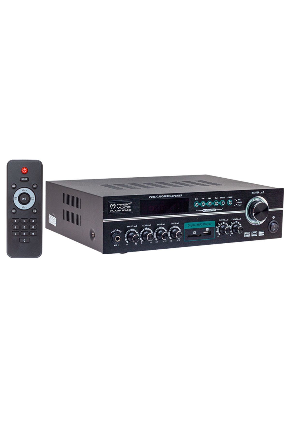 Vemora MAGICVOICE MV-530 120 WATT USB/SD/UK BLUETOOH 3 MİK GİRİŞLİ 2 BÖLGELİ HAT TRAFOLU ANFİ (5166)