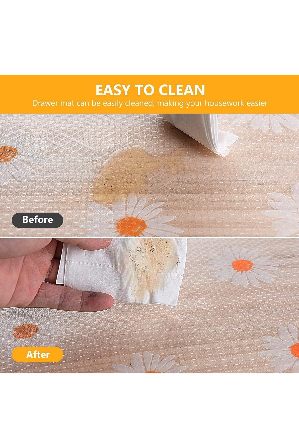 Generic-KASTWAVE Non-Adhesive Waterproof EVA Shelf Liner - Non-Slip, Cuttable Drawer & Cabinet Liner for Ki 3